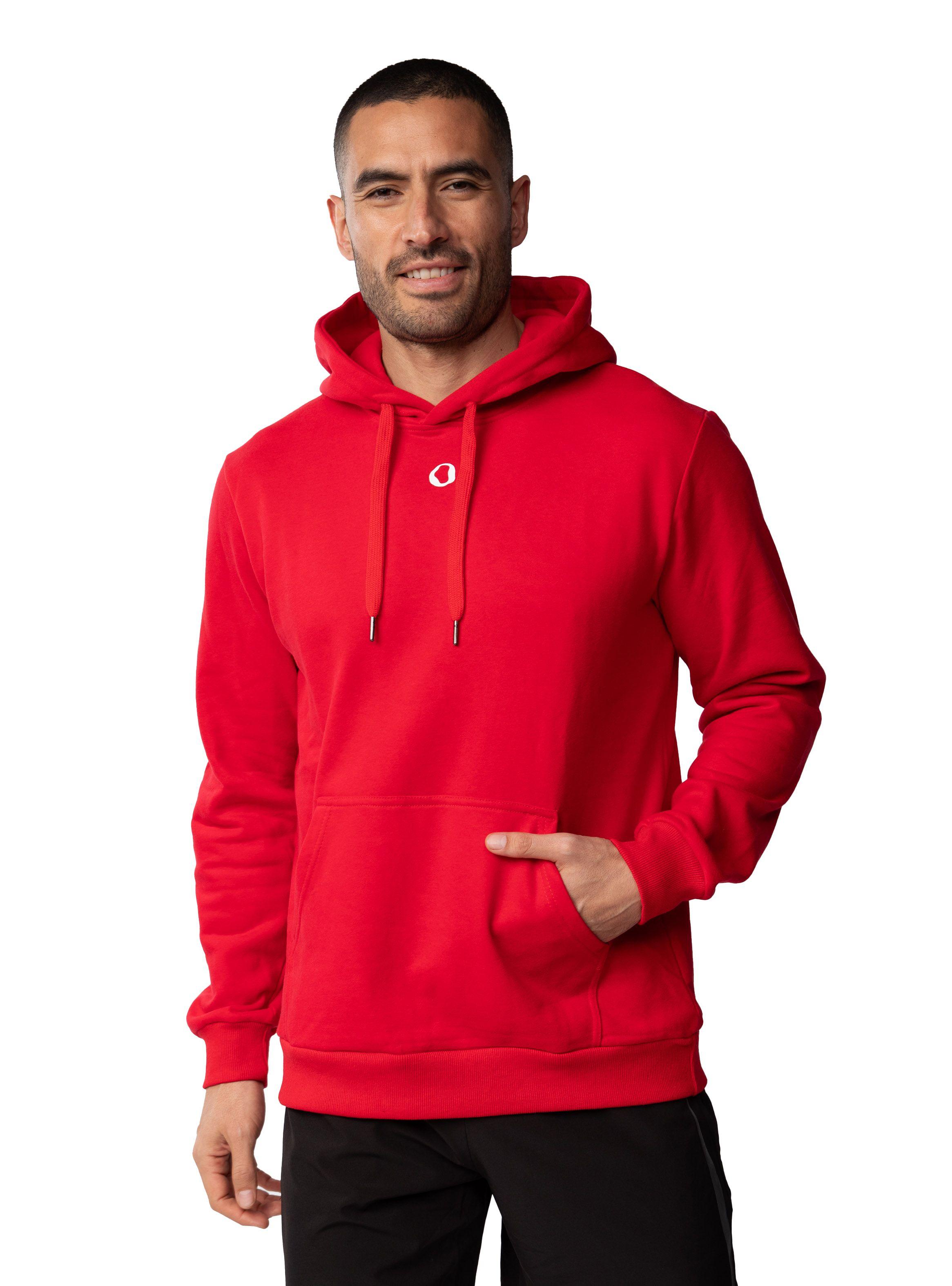 Polerón Canguro con capucha hombre - Rojo-0