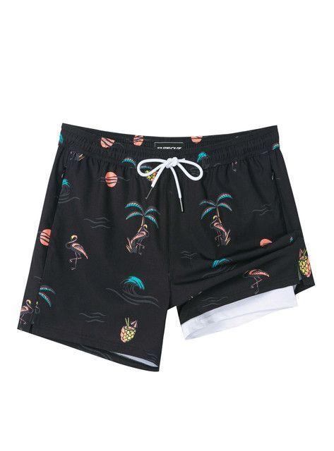 Traje de Baño 2 en 1 Black White-0