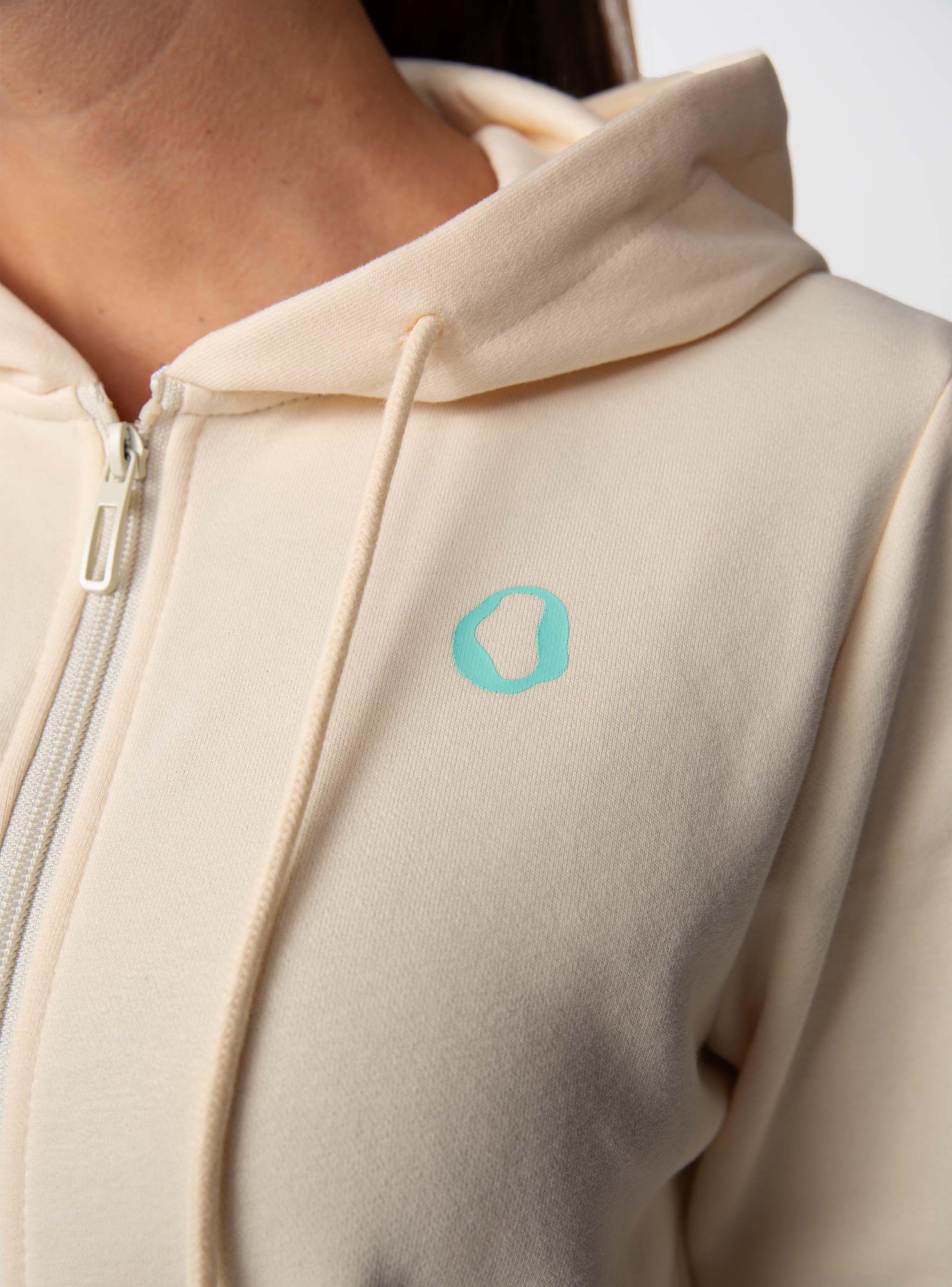 Polerón Canguro con cierre y capucha Mujer - Blanco-4