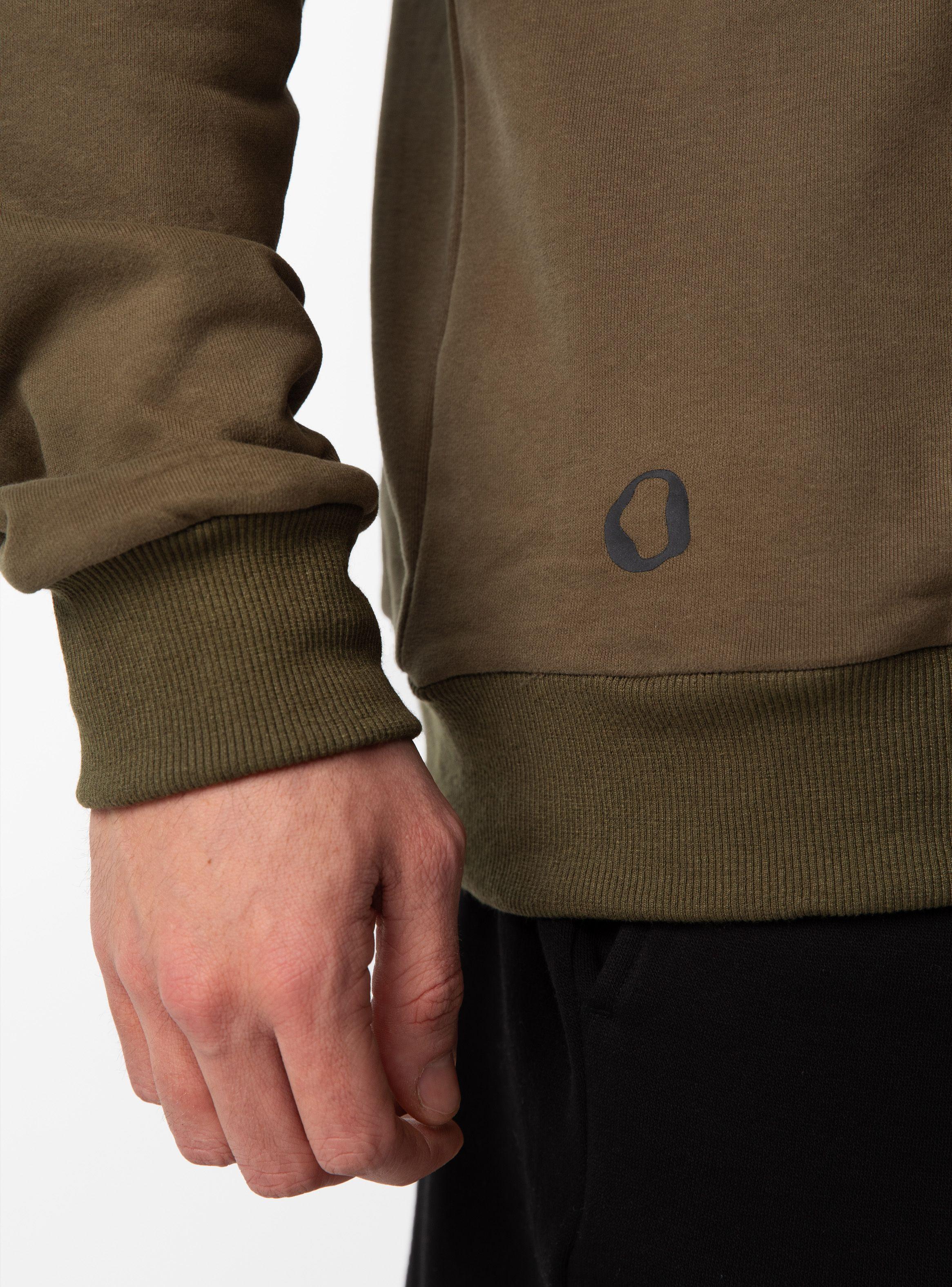 Polerón Bicolor con capucha hombre - Negro/Verde Olivo-4