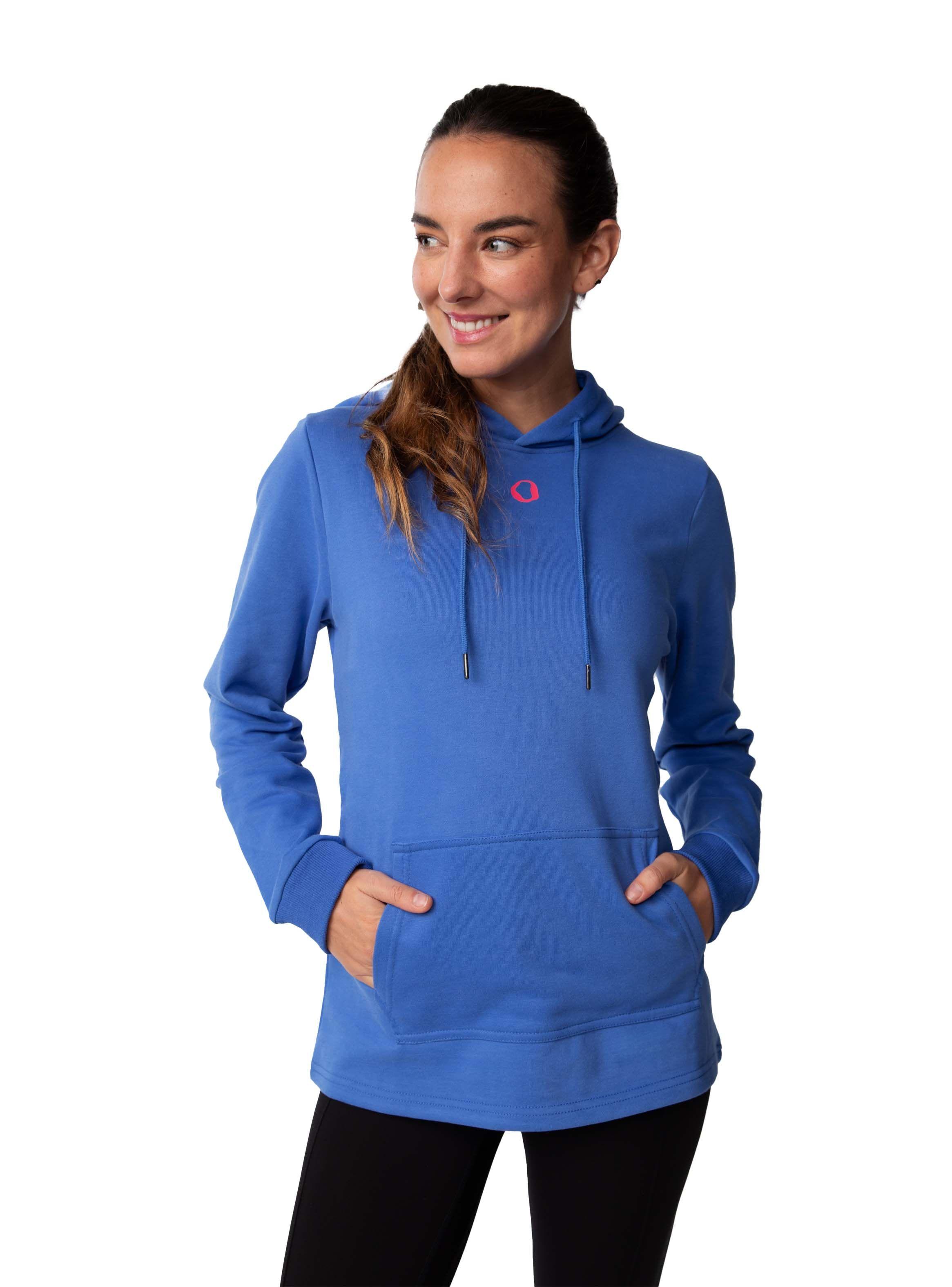 Polerón capucha canguro s/pretina Mujer - Azul-0