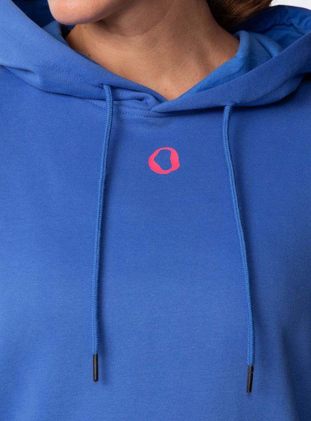 Polerón capucha canguro s/pretina Mujer - Azul-3