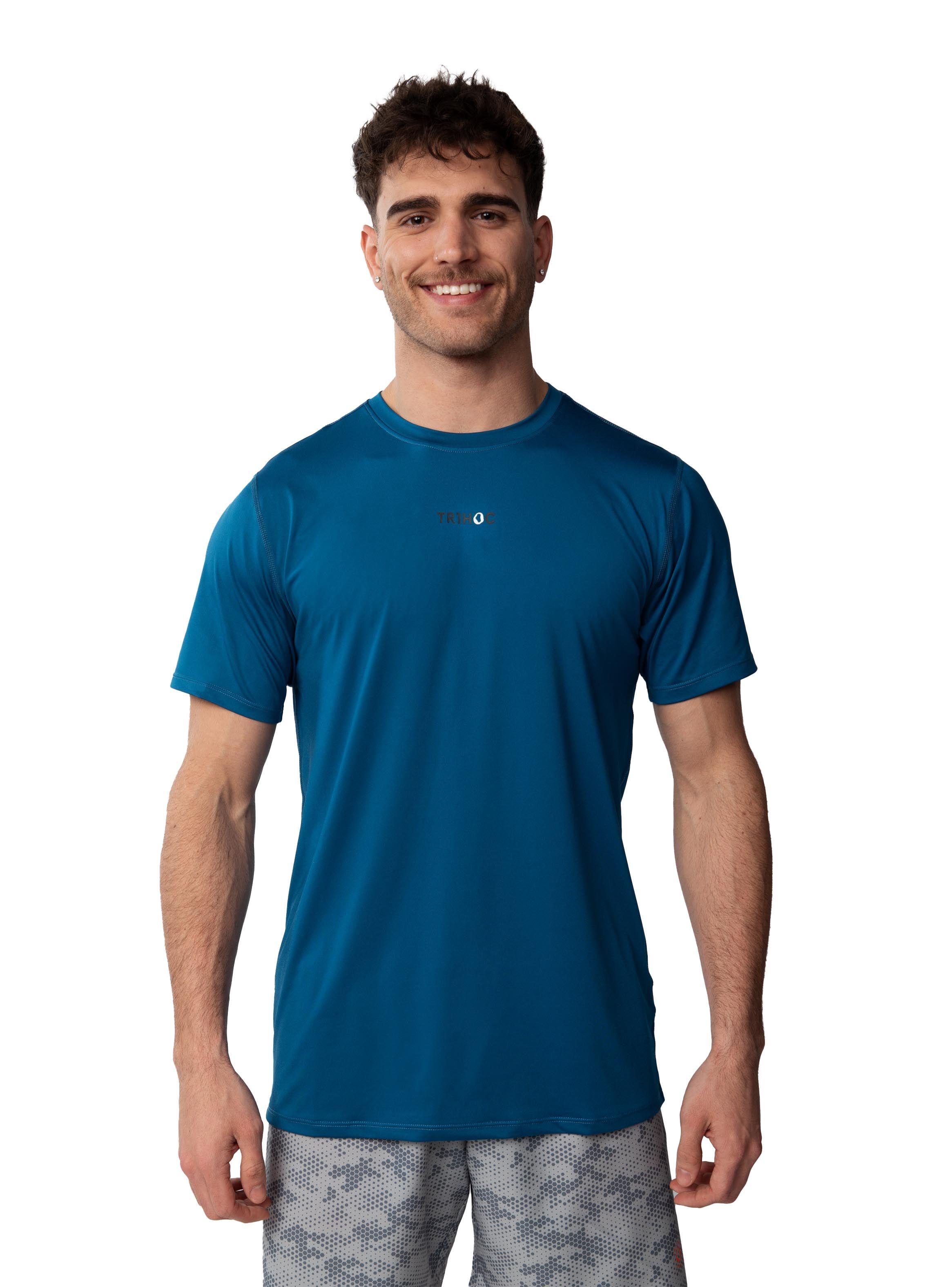 Polera básica cuello redondo Hombre - Azul Petróleo-0