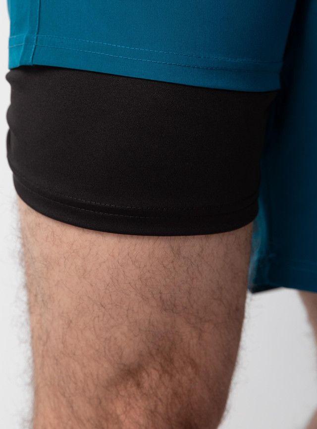 Short de Running liso 2 en 1 - Azul Petroleo-3