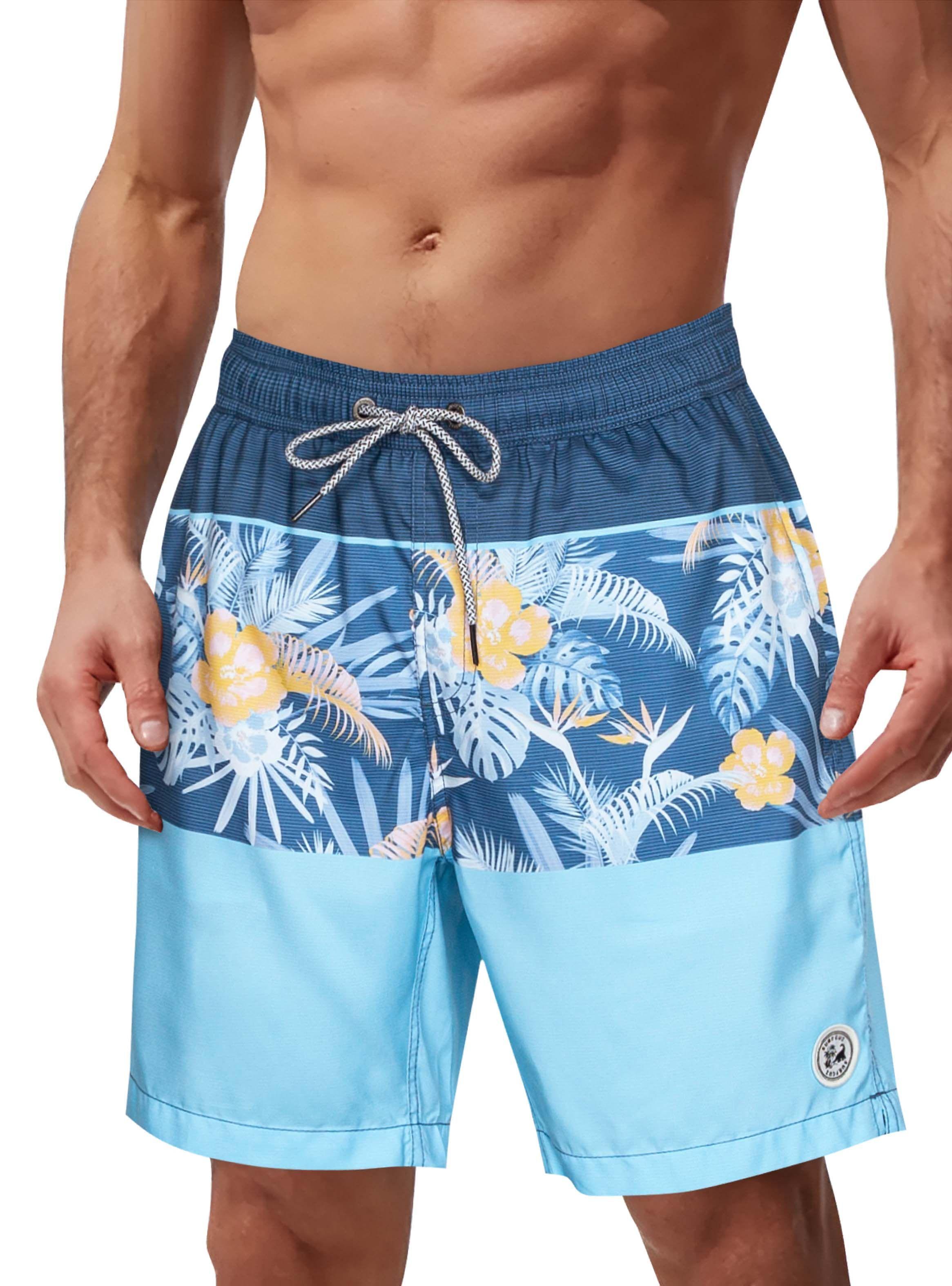 Traje de Baño Light Blue with Leaves-0