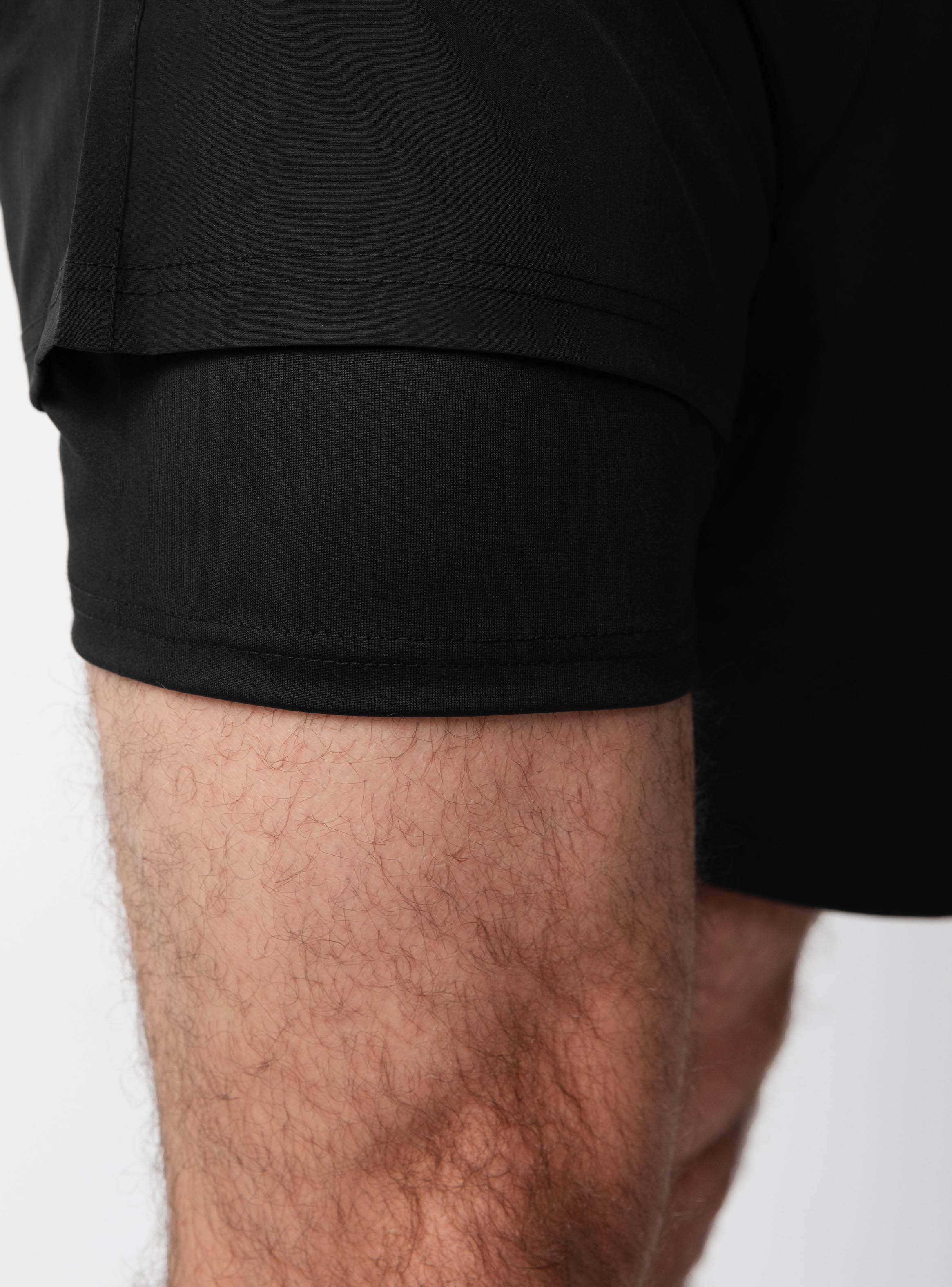 Short de Running liso 2 en 1 -Negro-4