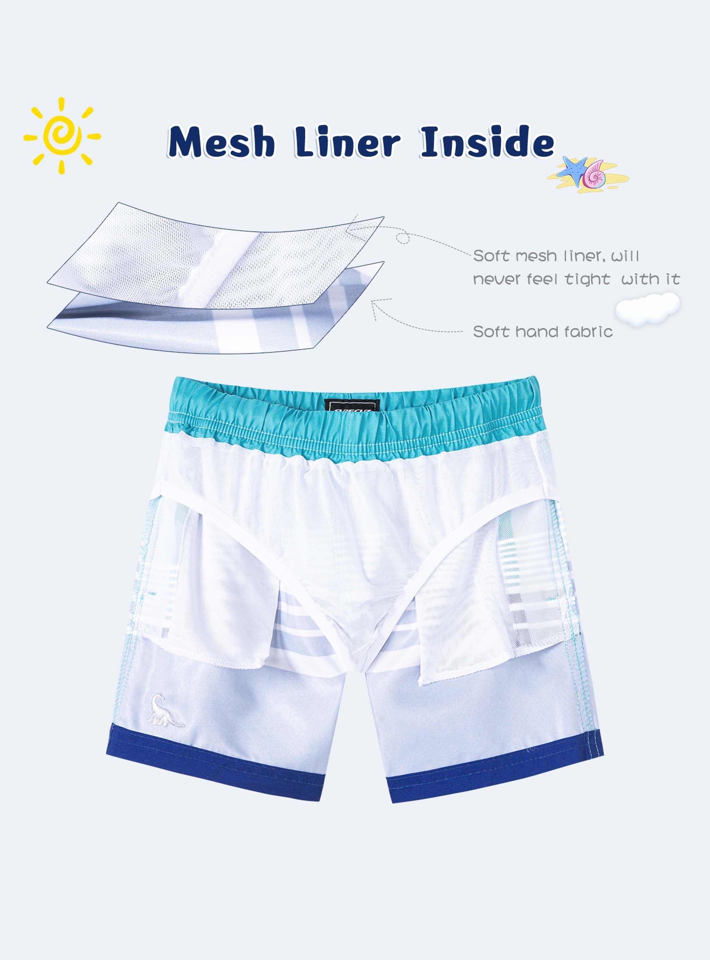 Traje de Baño Niño Lineas Azul-2