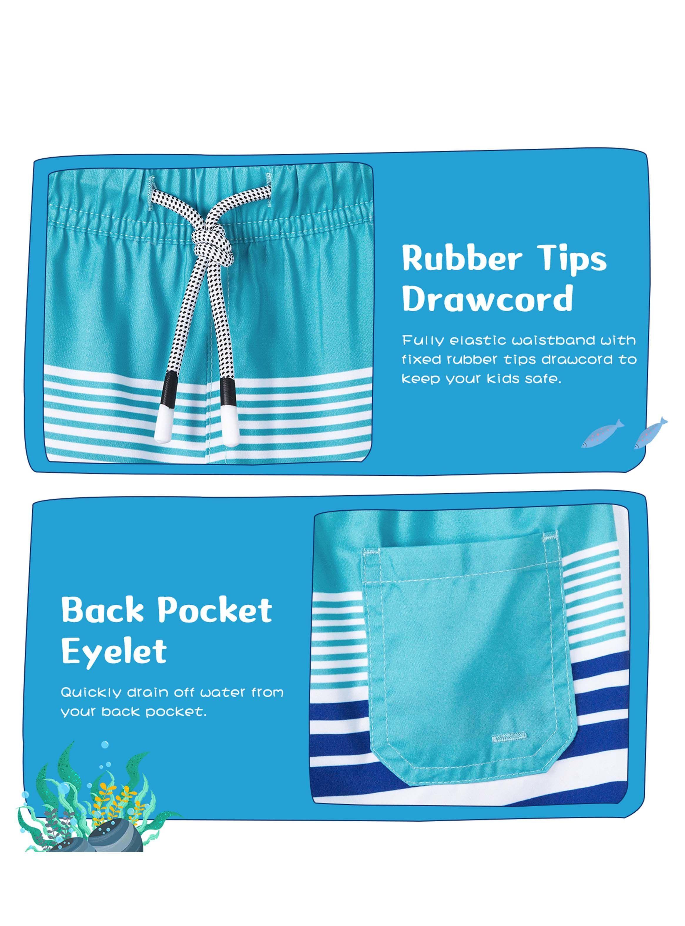 Traje de Baño Niño Lineas Azul-4