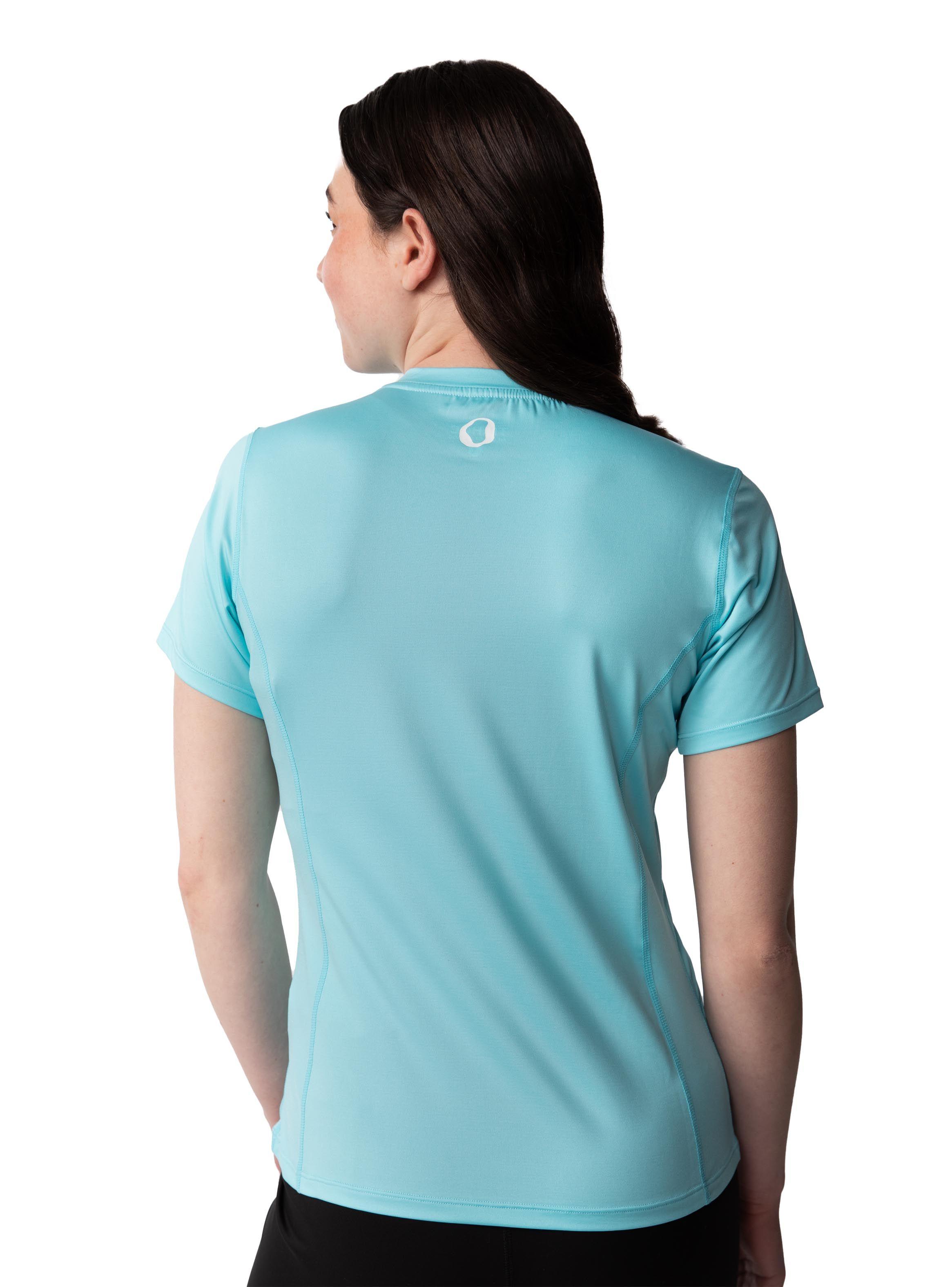 Polera cuello en V Mujer - Turquesa-1