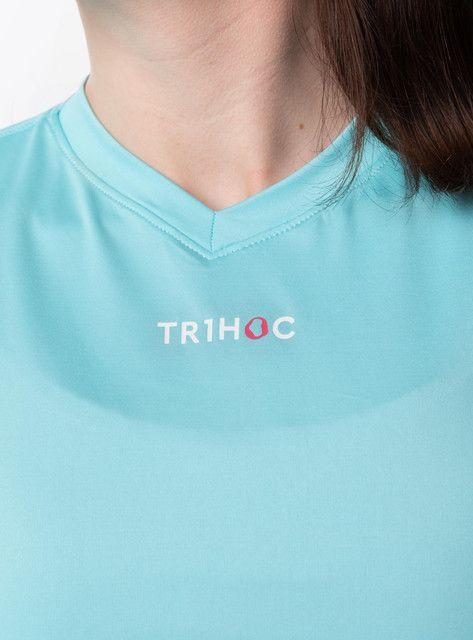 Polera cuello en V Mujer - Turquesa-4