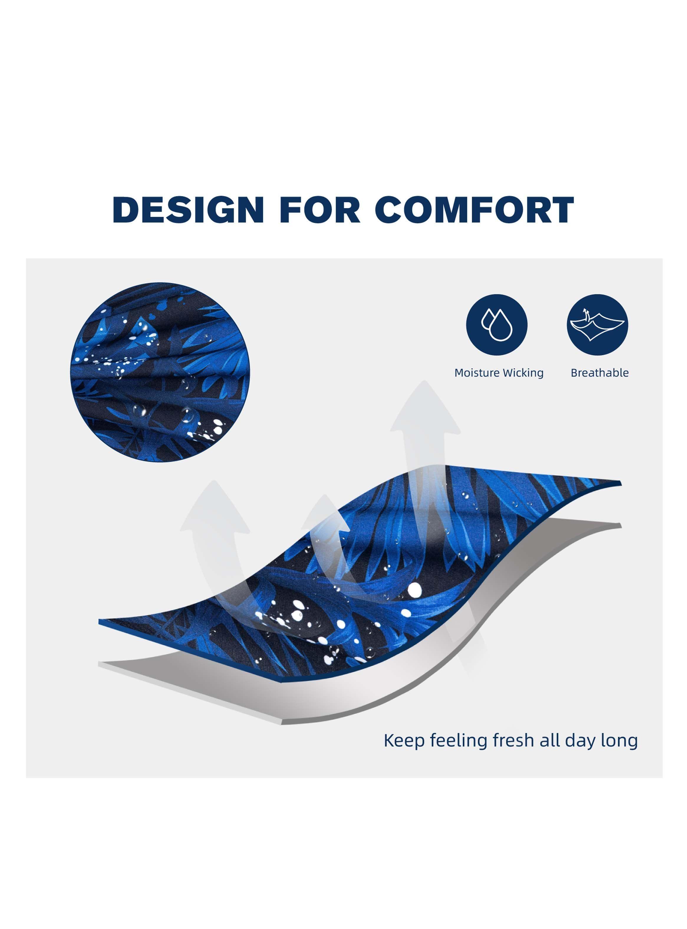 Polera de Golf Blue Leaves-1