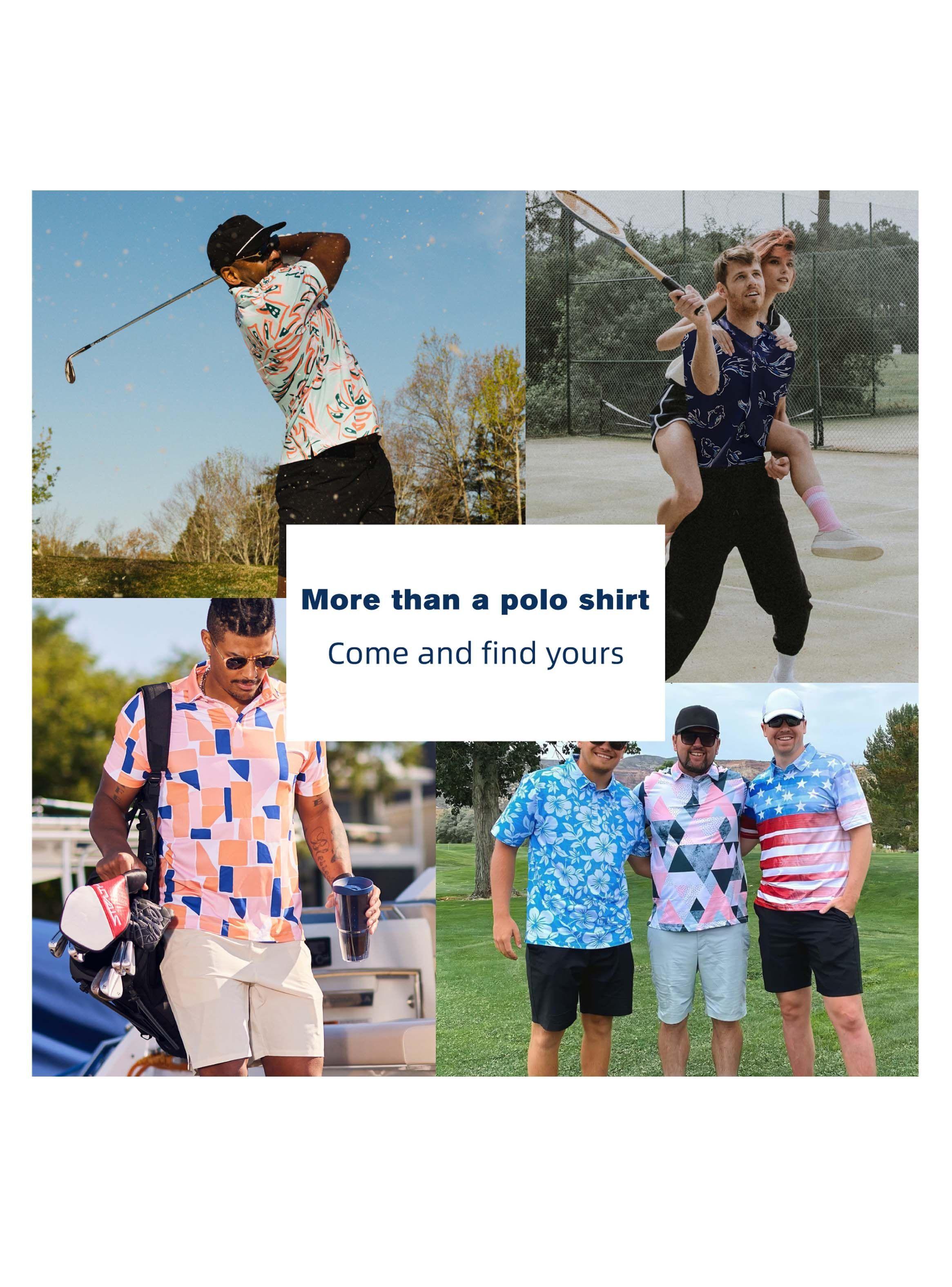 Polera de Golf Blue Leaves-5