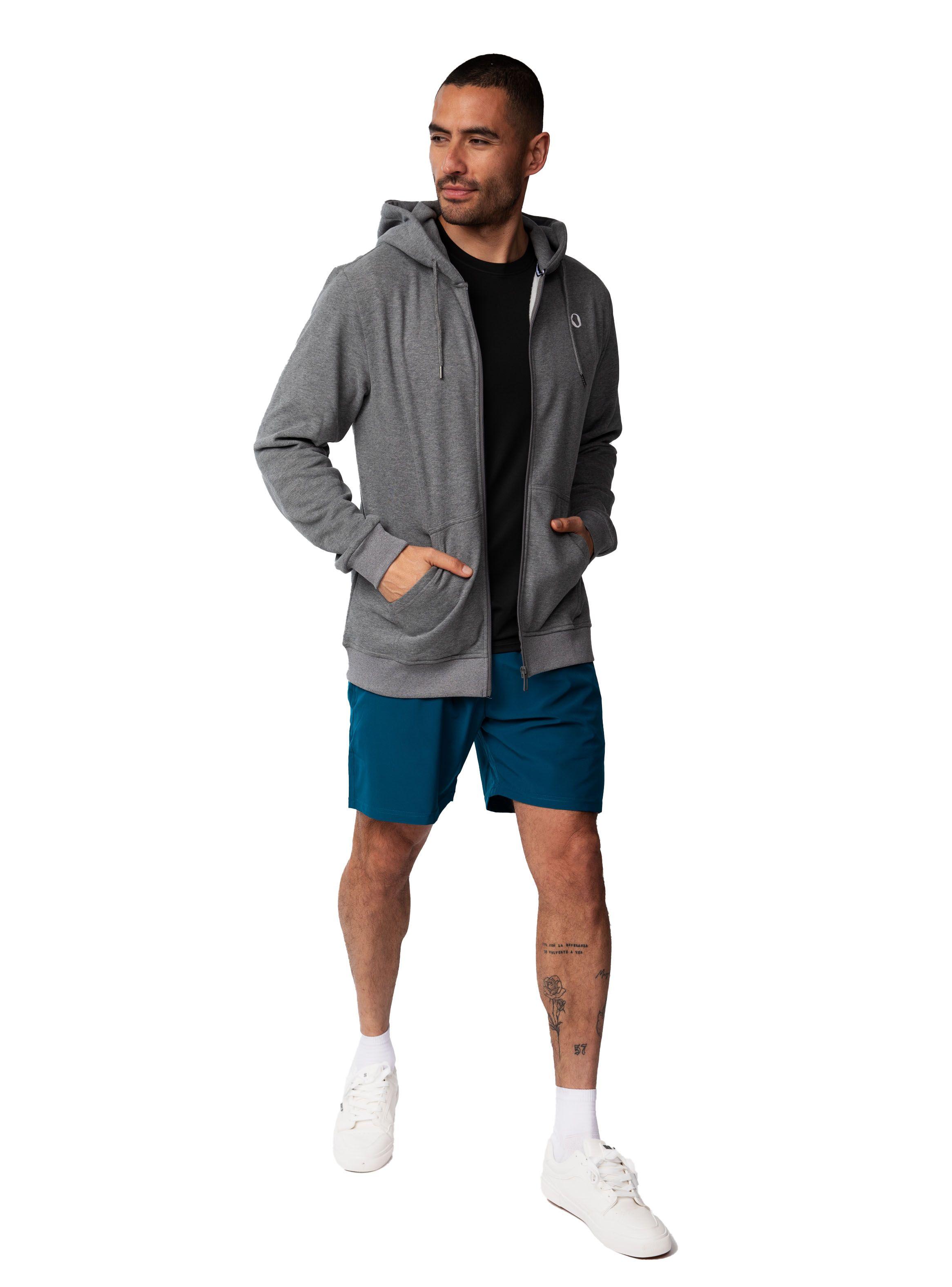 Polerón Hoodie con cierre y capucha hombre - Gris-1