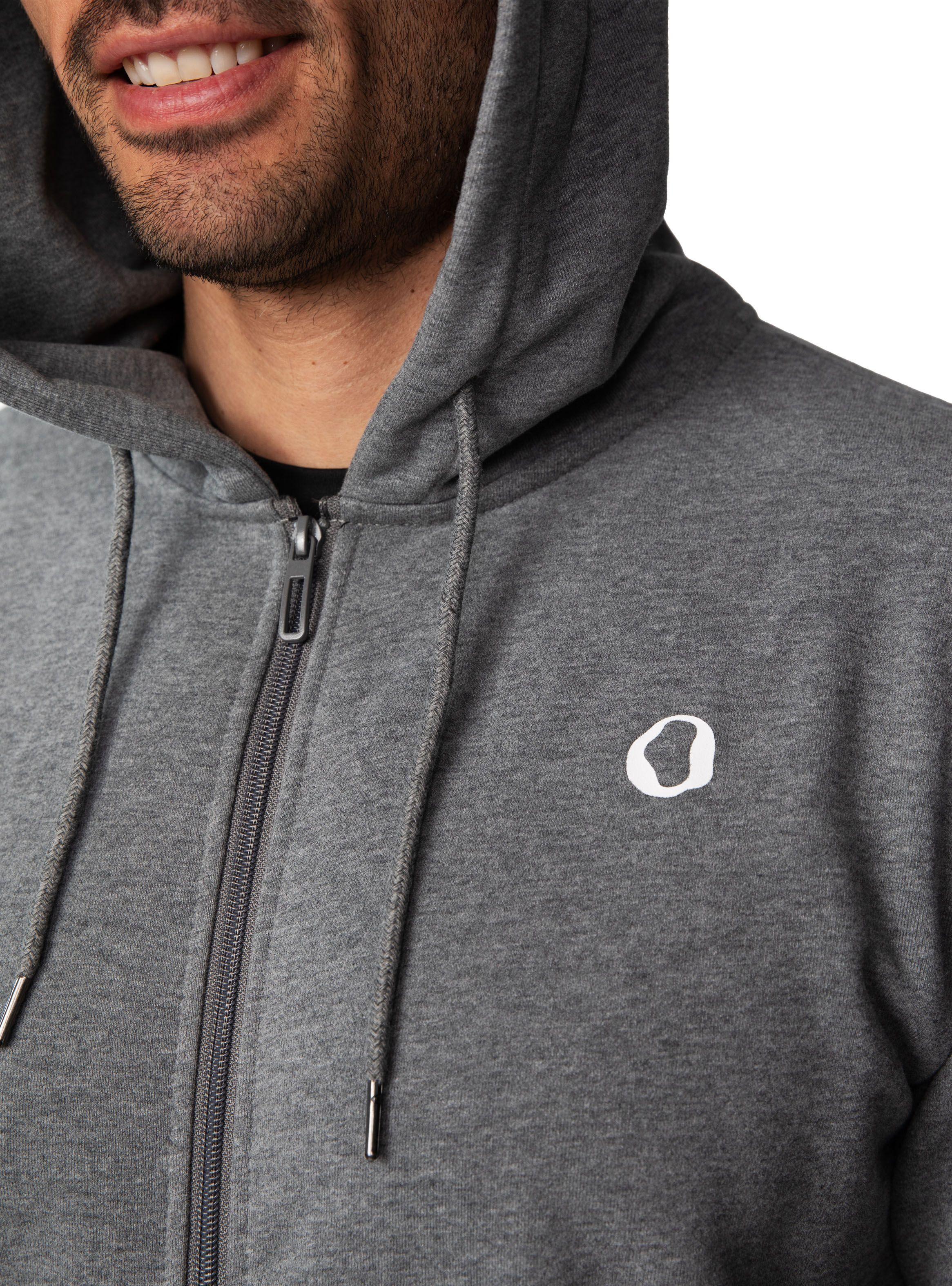 Polerón Hoodie con cierre y capucha hombre - Gris-2