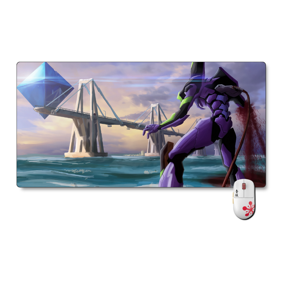Mousepad Evangelion 60x35 cm Angel vs Eva01 Waterproof-0