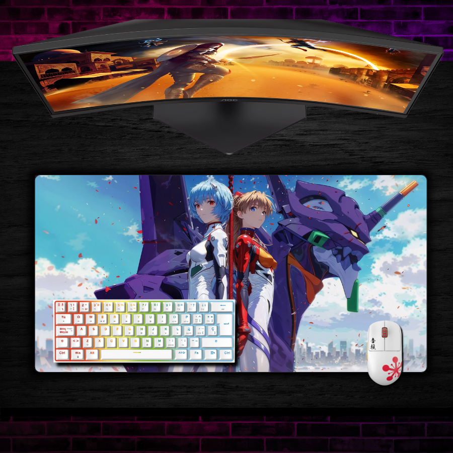 Mousepad Evangelion 90x40 cm Rei Asuka Waterproof-1