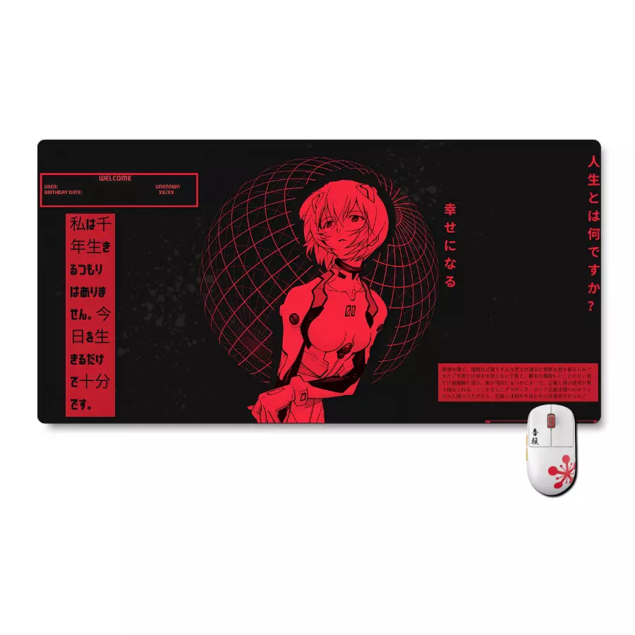 Mousepad Evangelion 80x40 cm Rei Interfaz Waterproof-0