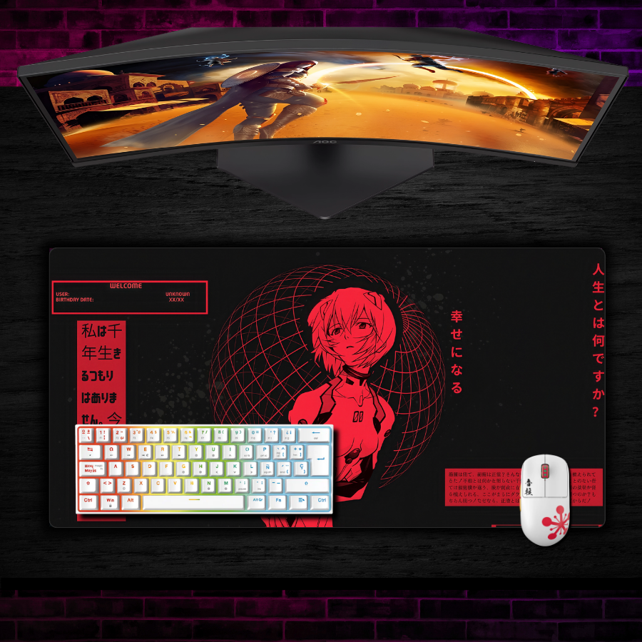 Mousepad Evangelion 80x40 cm Rei Interfaz Waterproof-1