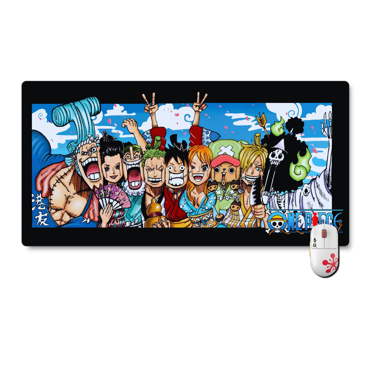 Mousepad One Piece 80x40 cm Waterproof Amigos Unidos-0