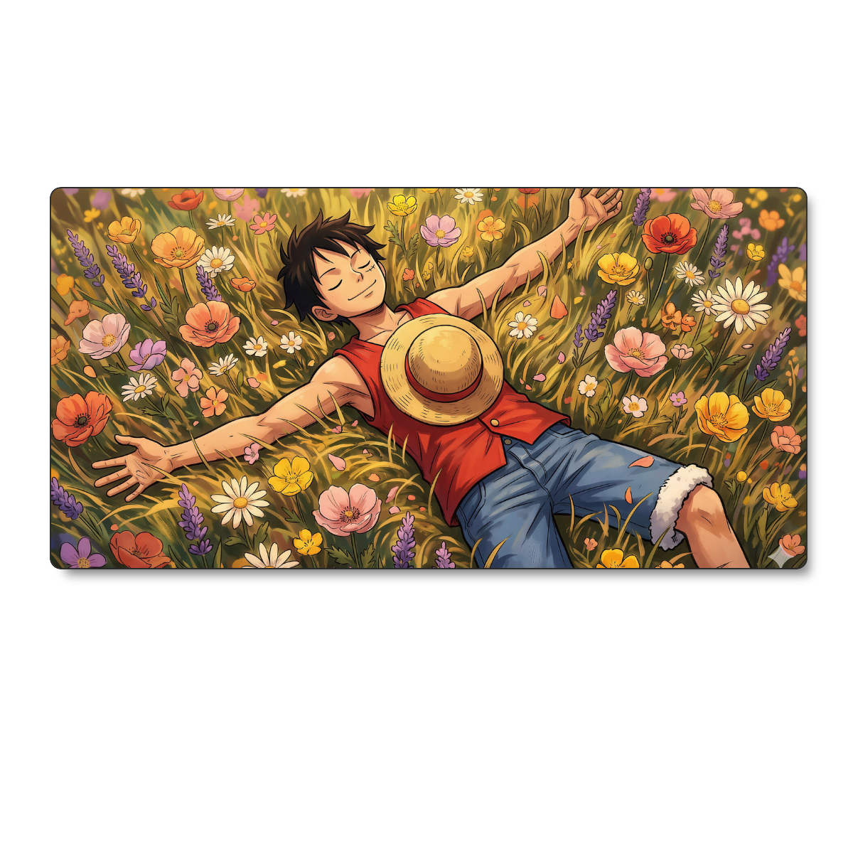 Mousepad One Piece 90x40 cm Luffy Flores Waterproof-0