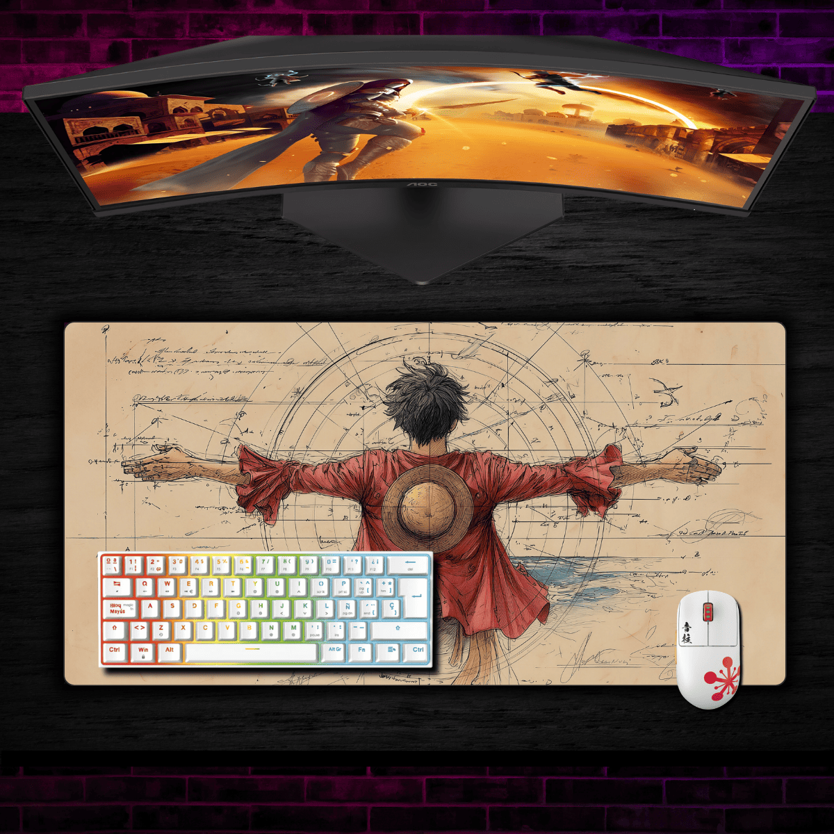 Mousepad One Piece 65x30 cm Luffy Waterproof-1