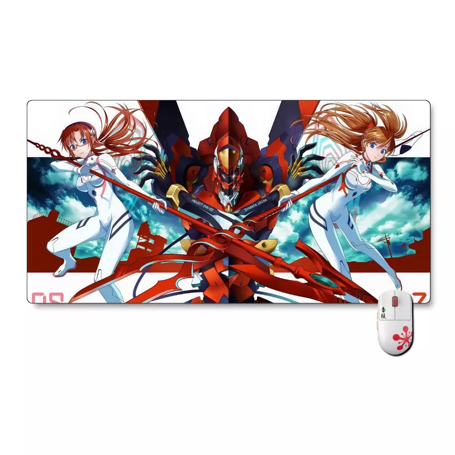 Mousepad Evangelion 90x40 cm Mari y Asuka Waterproof-0