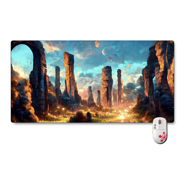 Mousepad Arte Digital 80x40 cm Formaciones Rocosas Waterproof-0