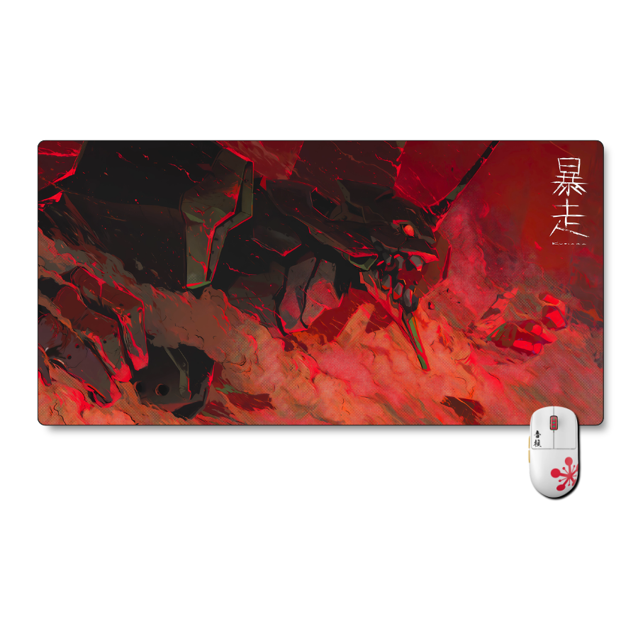 Mousepad Evangelion 90x40 cm Eva 01 Uncontrolled Waterproof-0
