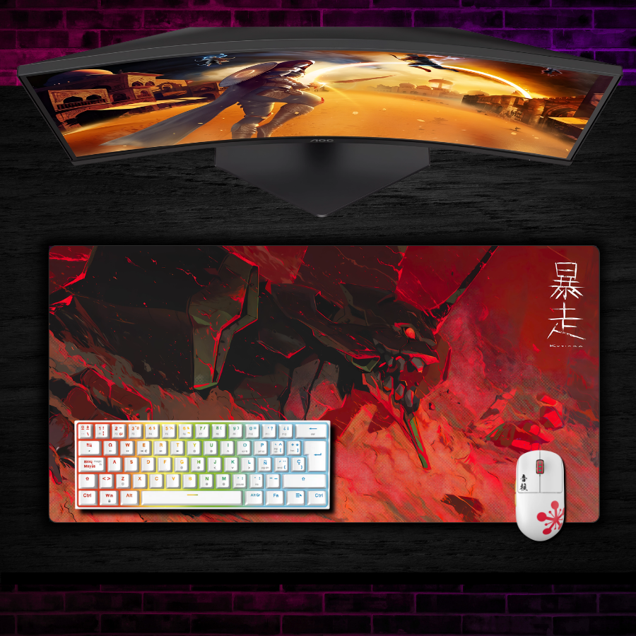 Mousepad Evangelion 90x40 cm Eva 01 Uncontrolled Waterproof-1