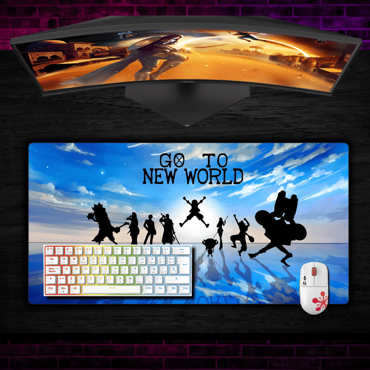 Mousepad One Piece 60x35 cm Go To New World Waterproof-1