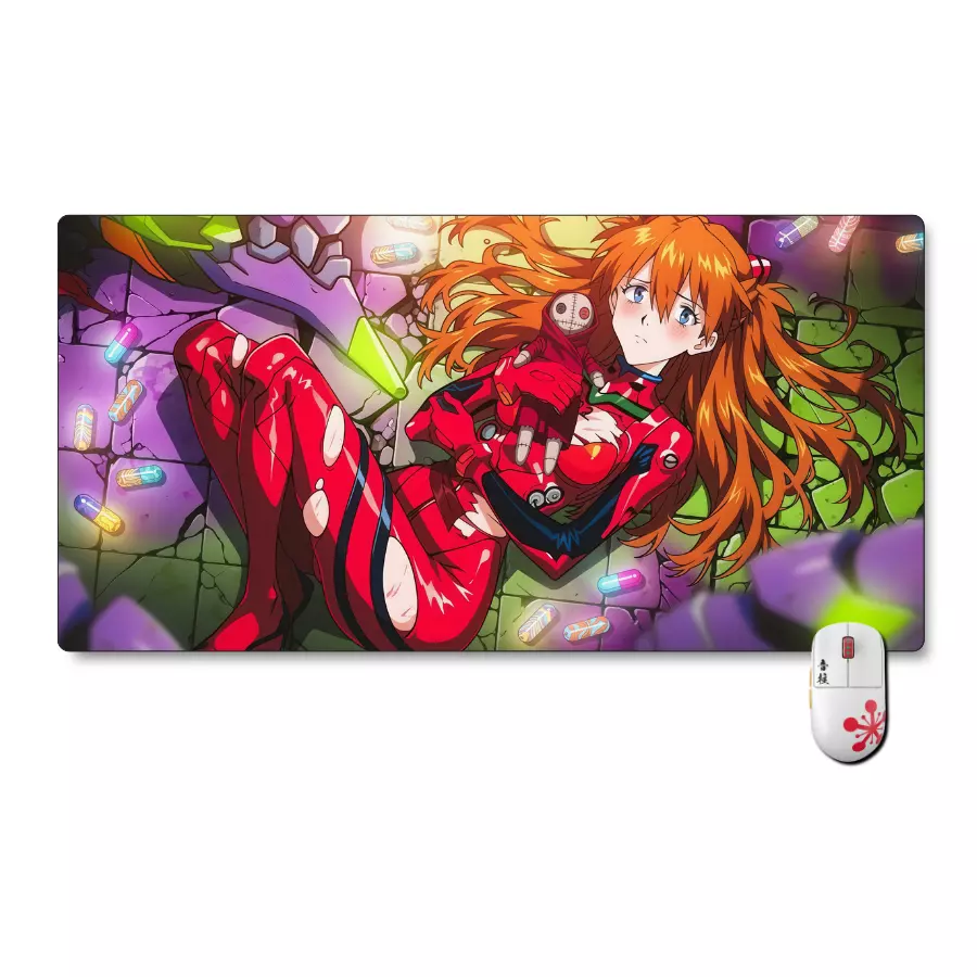 Mousepad Evangelion 60x35 cm Asuka Waifu Waterproof-0
