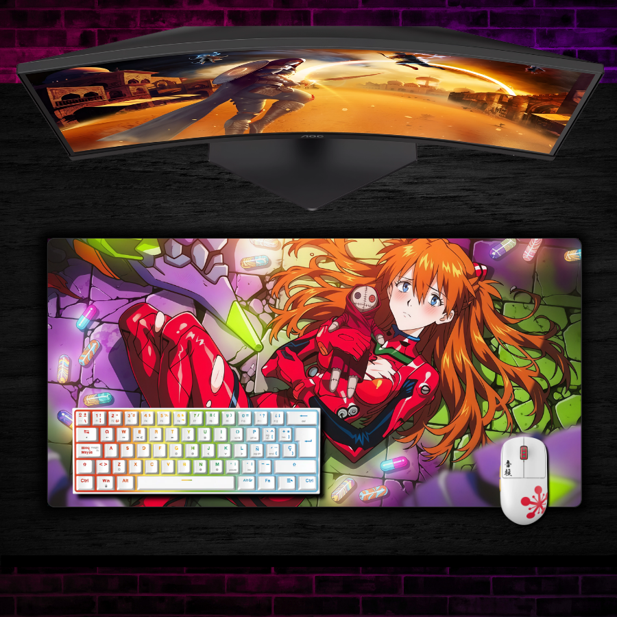 Mousepad Evangelion 60x35 cm Asuka Waifu Waterproof-1
