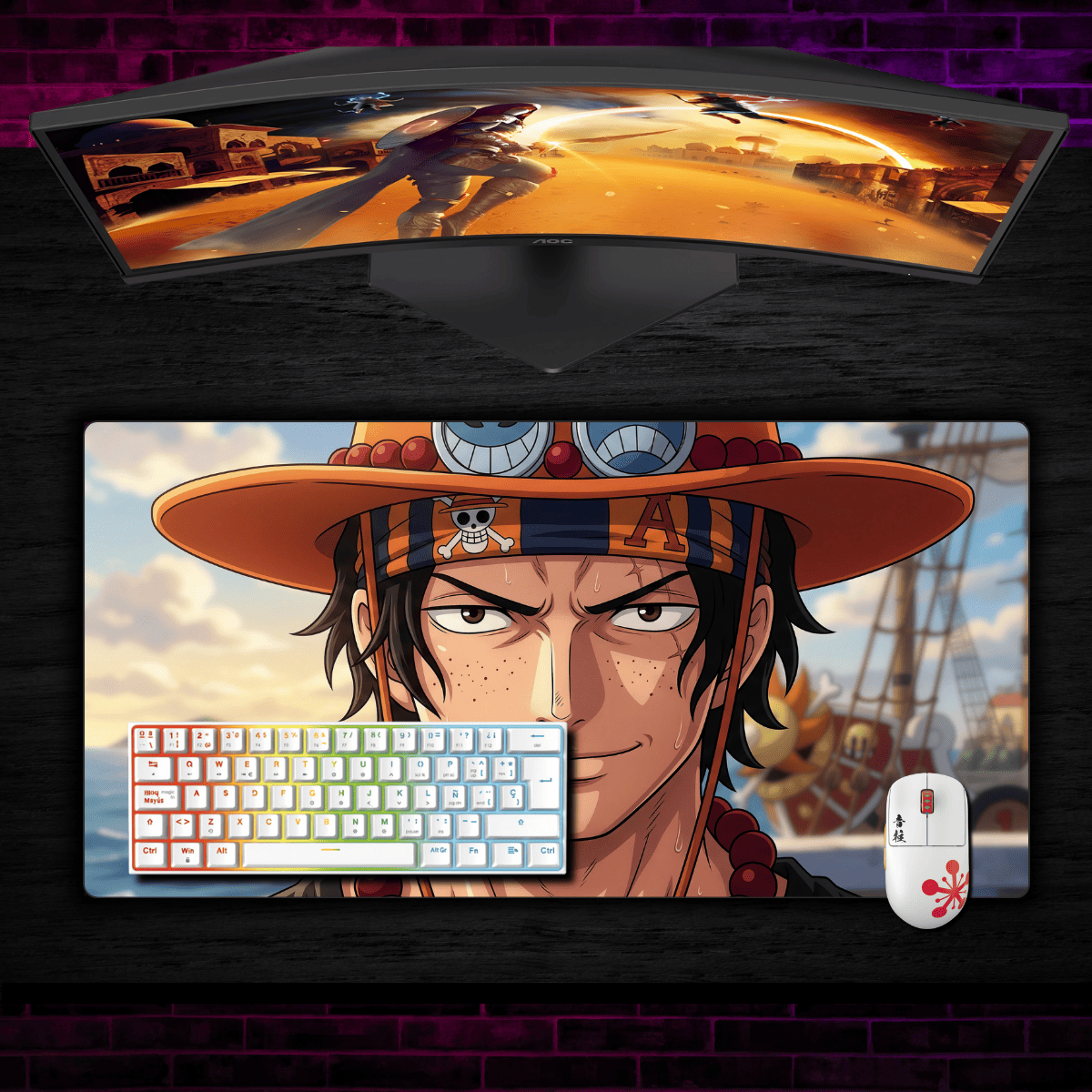 Mousepad One Piece 80x40 cm Ace Waterproof-1
