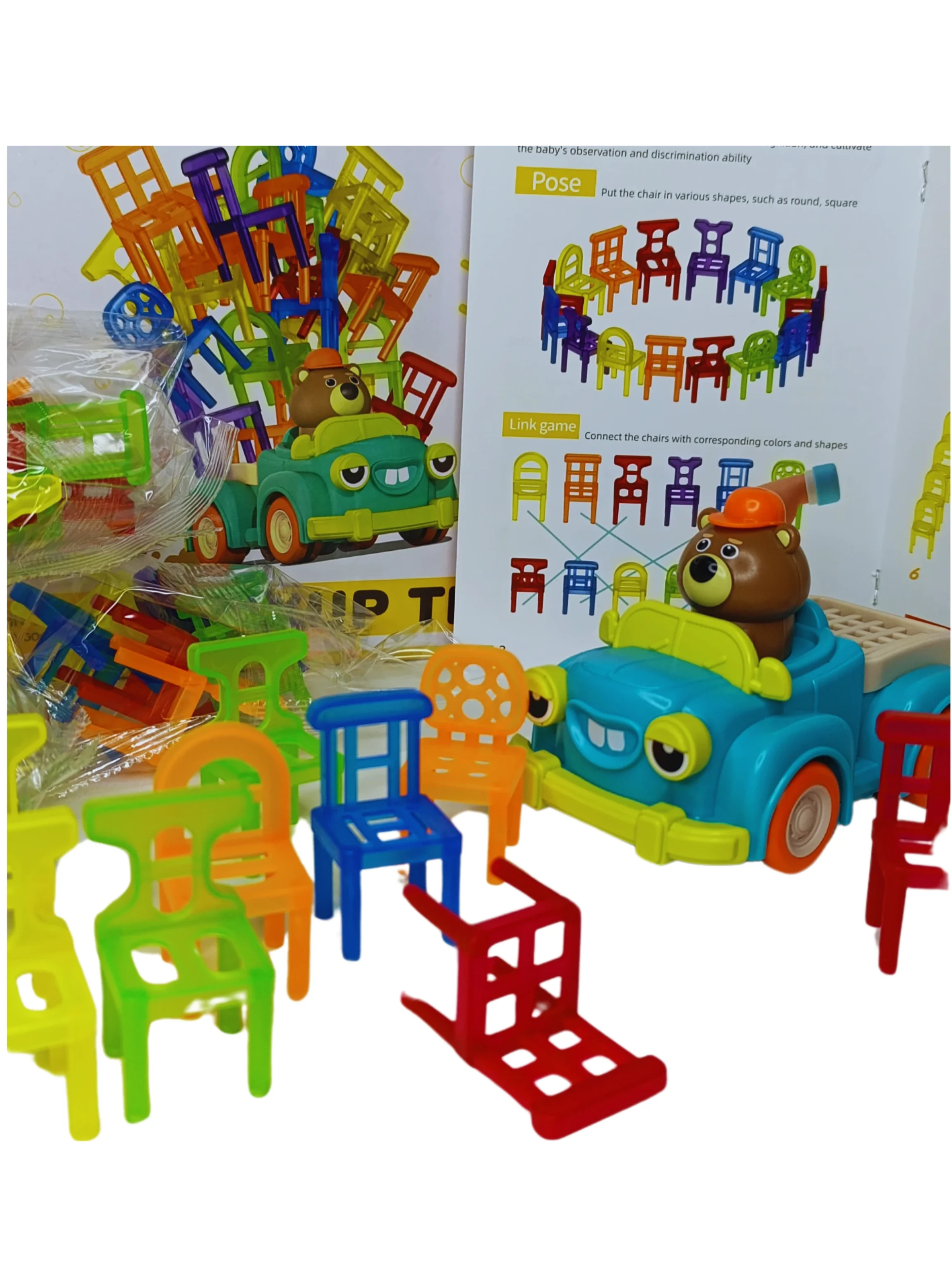Juego de mesa Sillas apilables-2