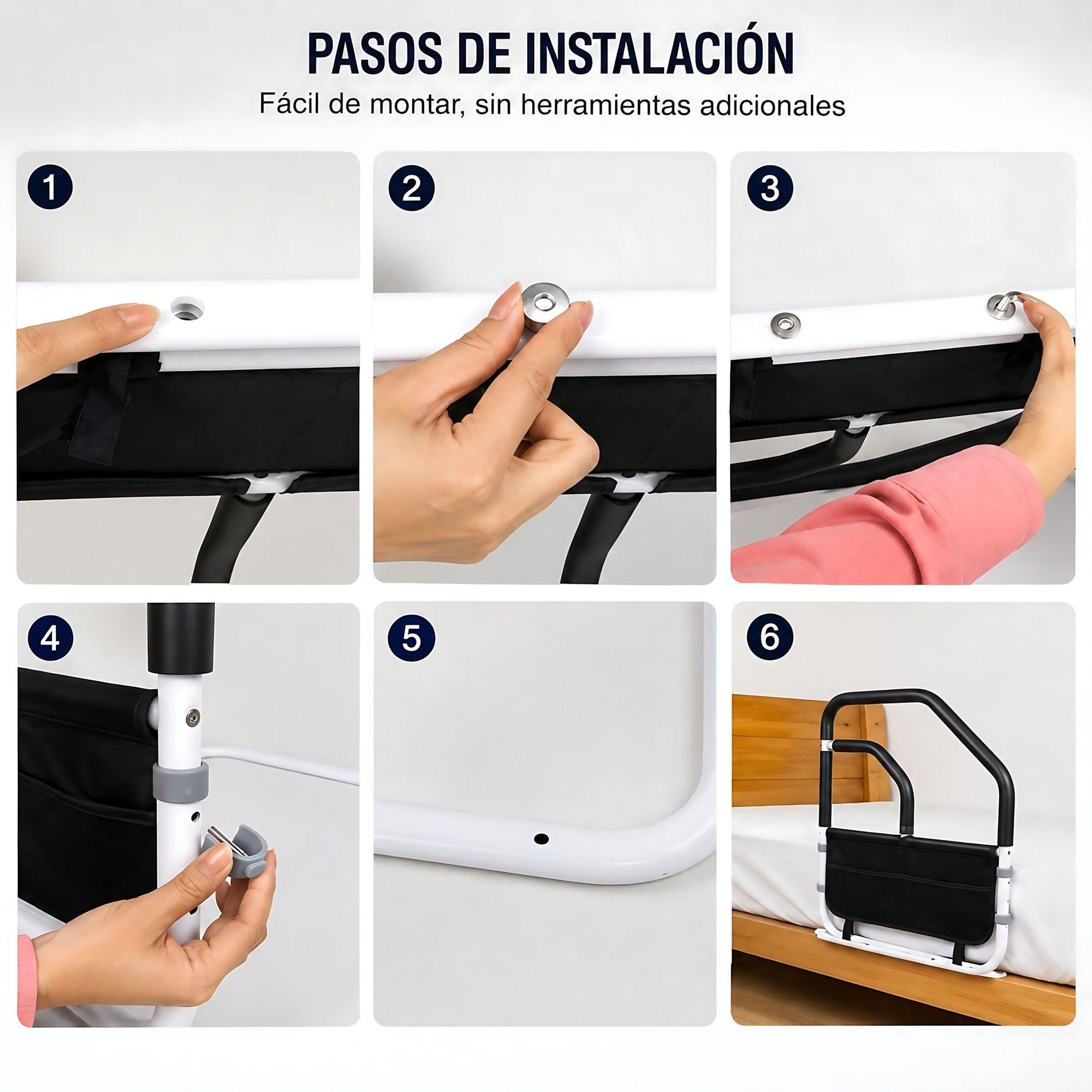 Baranda Barra Seguridad Para Cama Adulto Mayor Doble Agarre-3