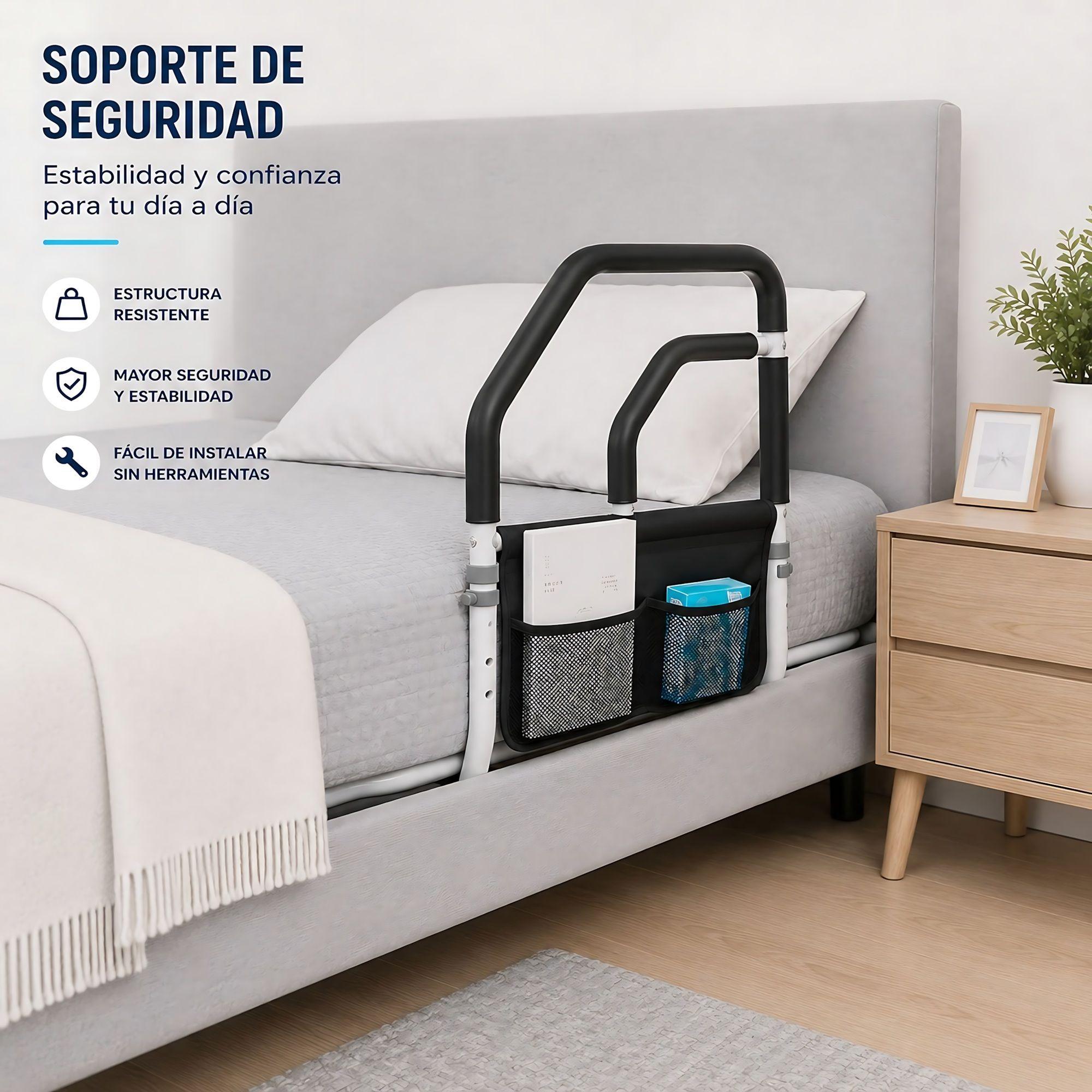Baranda Barra Seguridad Para Cama Adulto Mayor Doble Agarre-5