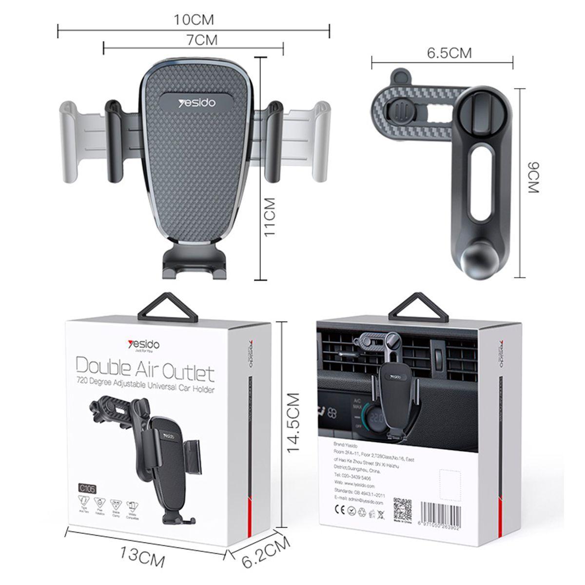 Soporte Holder Para Celular Tipo Rejilla 360 Yesido C105-7