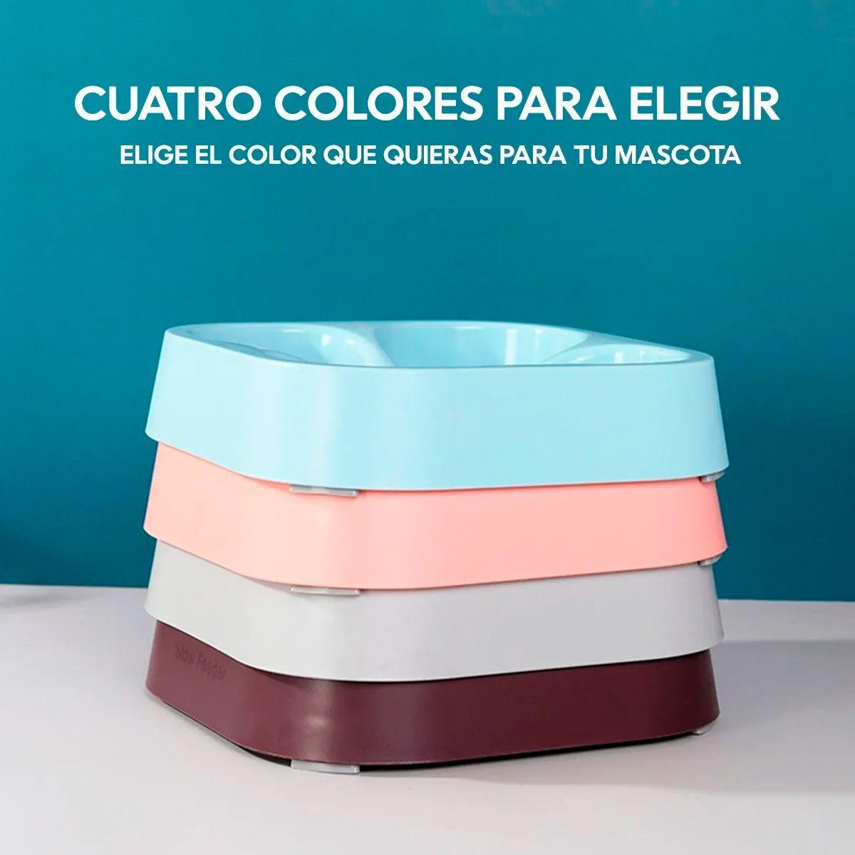 Plato Simple Para Mascota Forma De Trébol Anti Ansiedad Gris-2