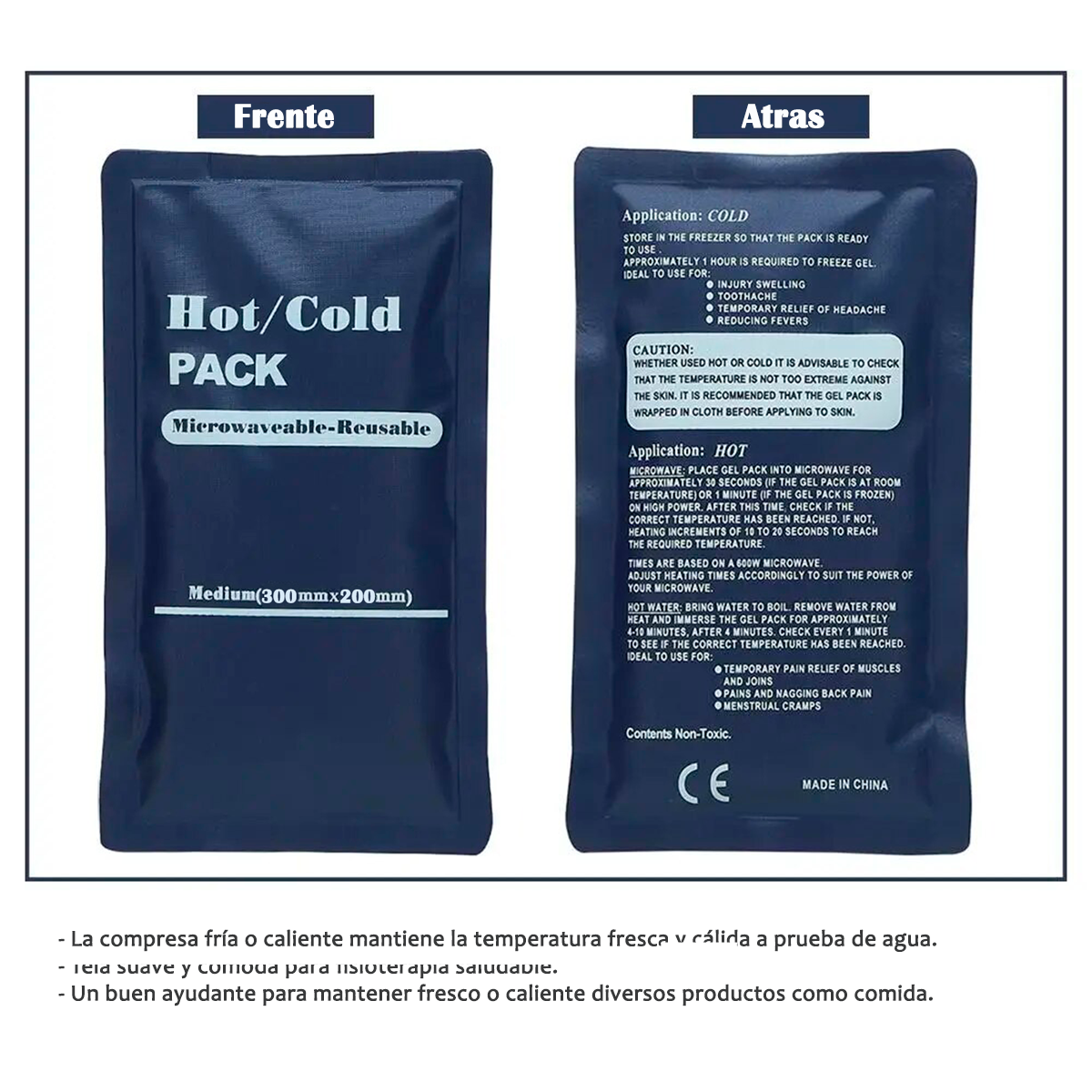 Compresa Frio - Calor Tamaño Mediano De 30x20 Cm-2