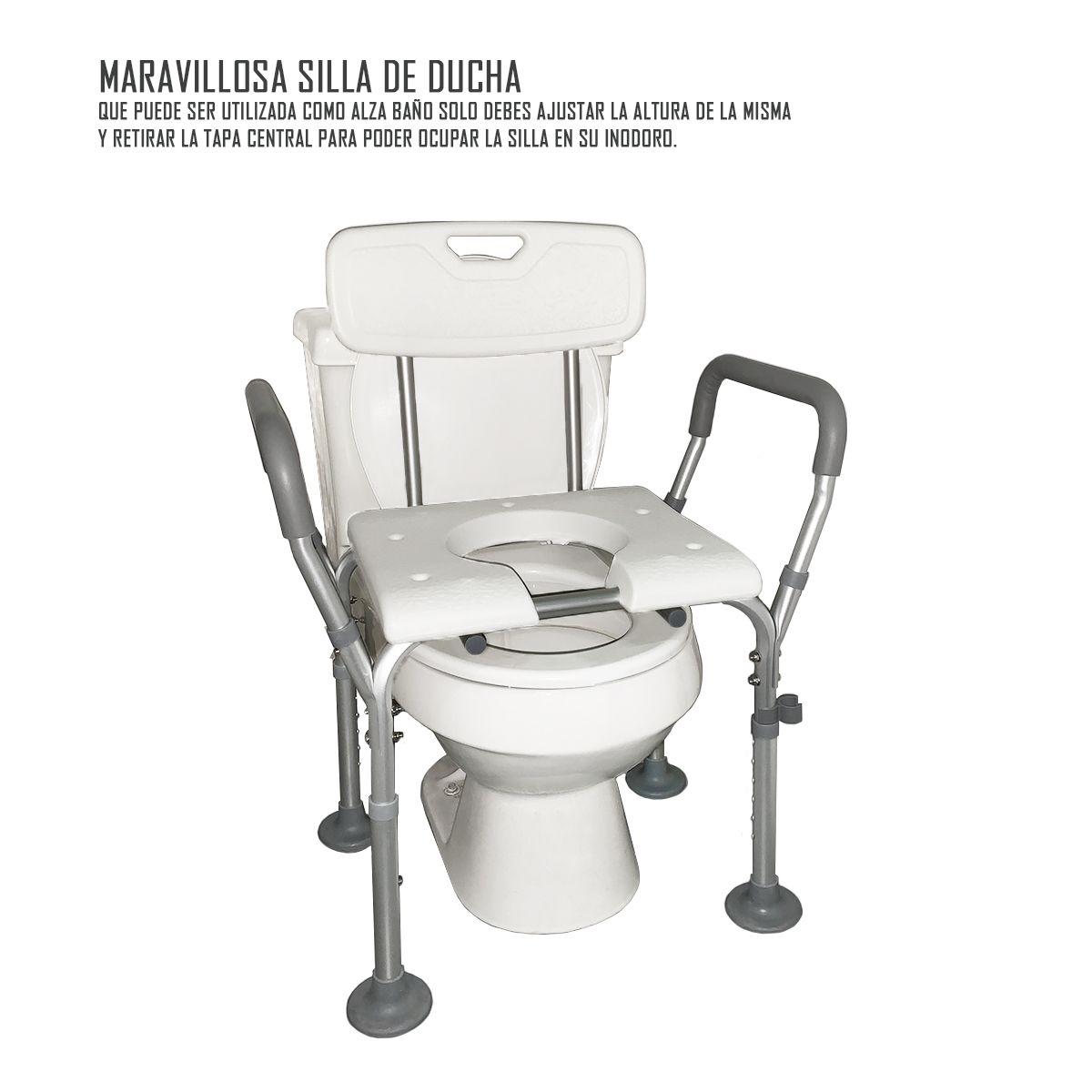 Silla De Ducha Con Rebaje Y Apoya Brazos Altura Regulable-2