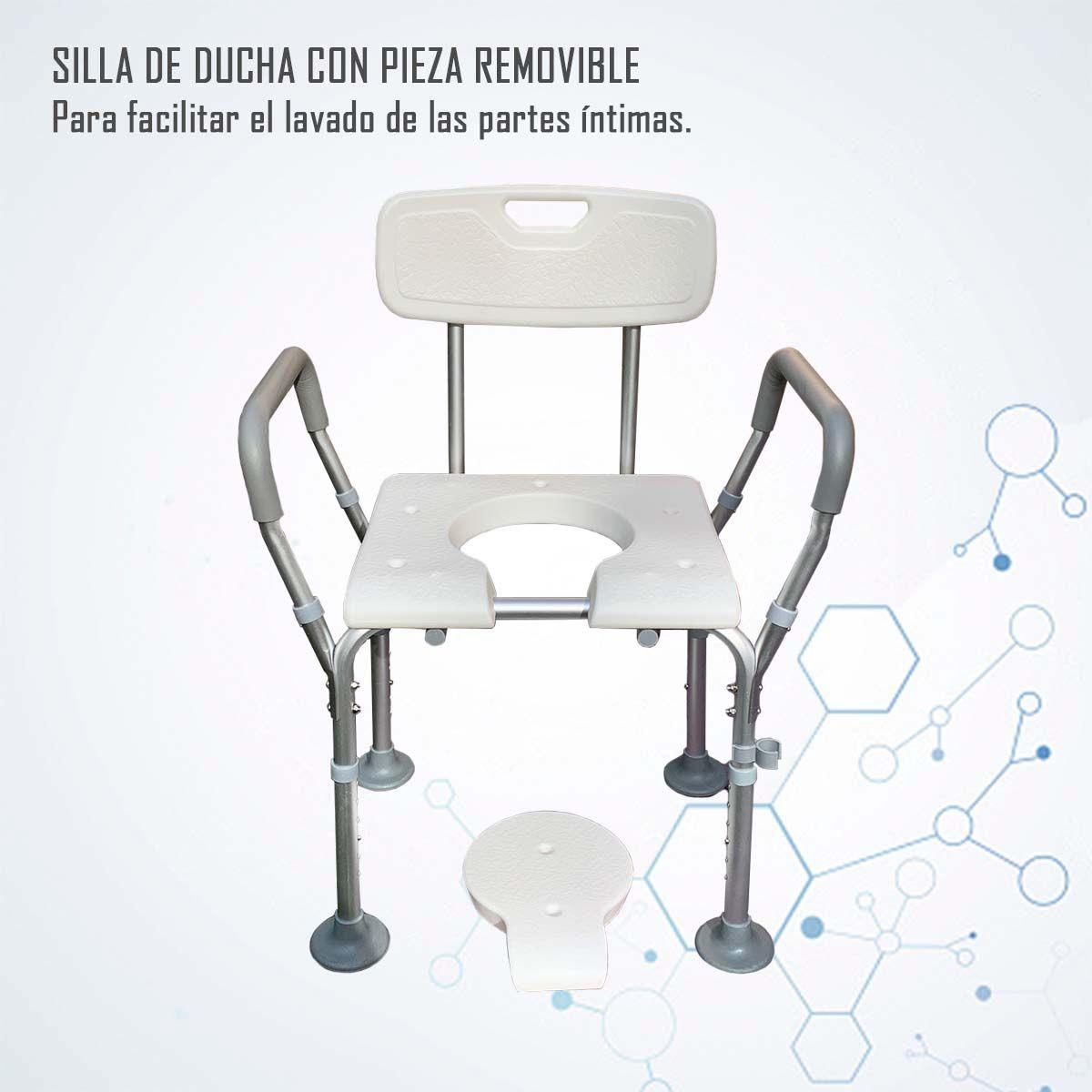 Silla De Ducha Con Rebaje Y Apoya Brazos Altura Regulable-5