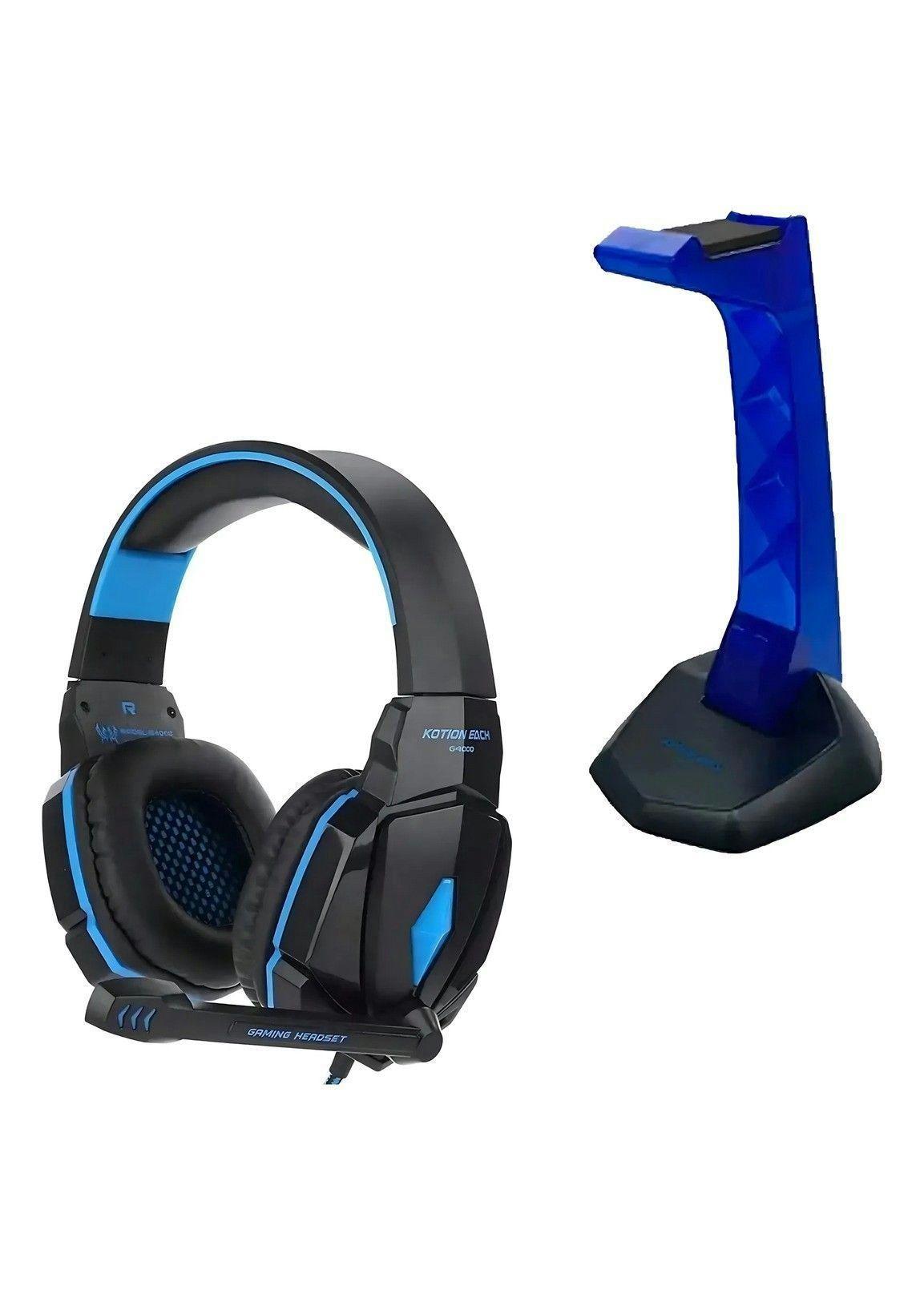 Pack Audífono Gamer Kotion + Stand Azul Negro/azul-0