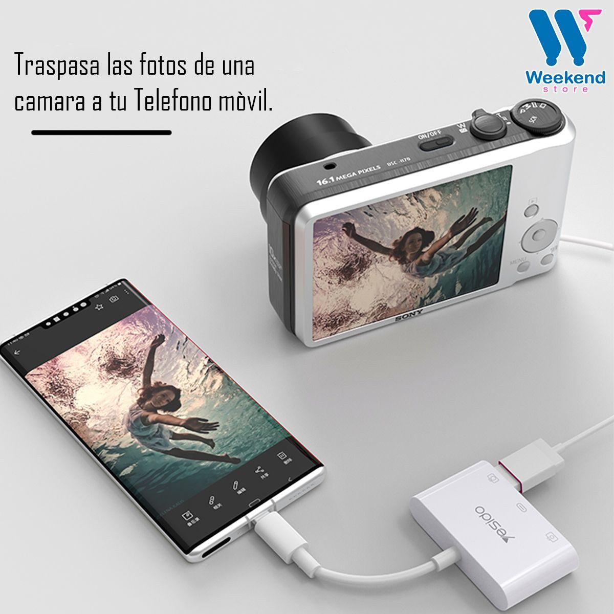 Adaptador 3 En 1 Otg Yesido Gs17 2 Entradas Usb 1 Tipo C-4