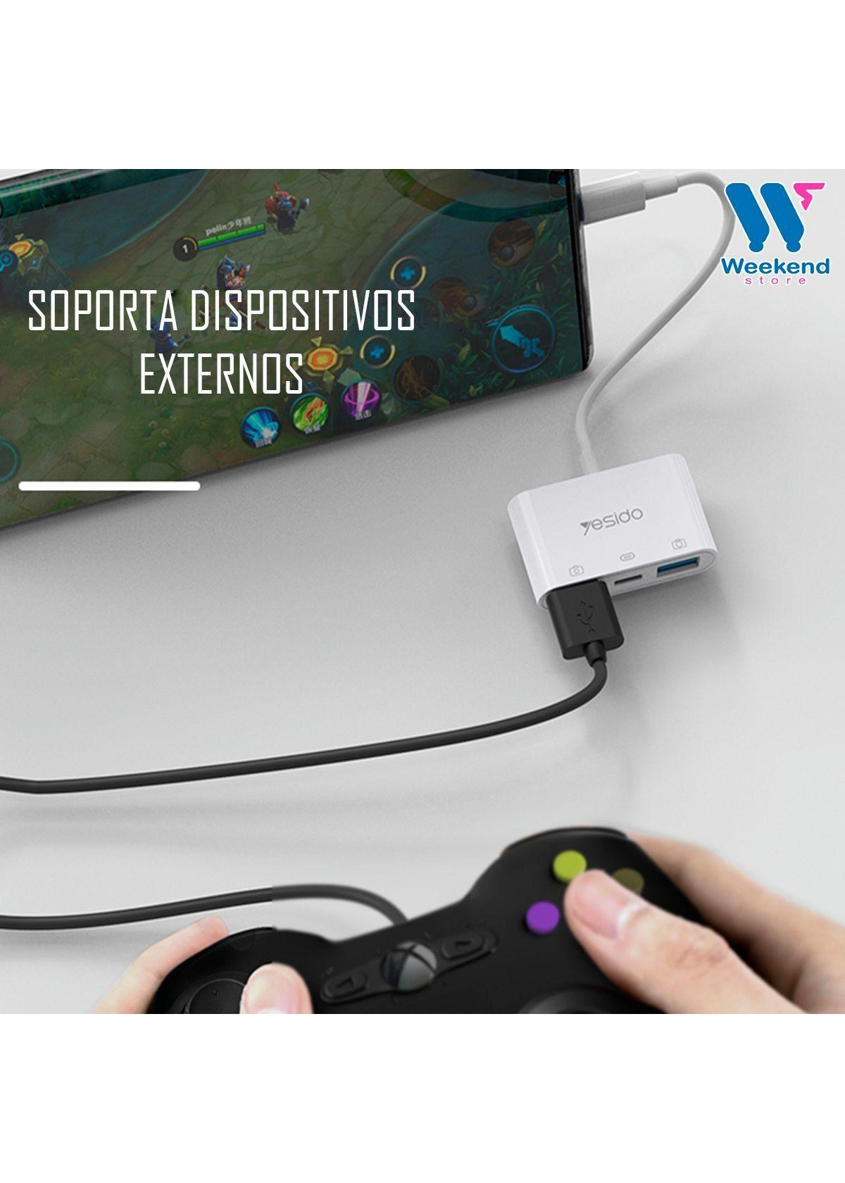 Adaptador 3 En 1 Otg Yesido Gs17 2 Entradas Usb 1 Tipo C-3