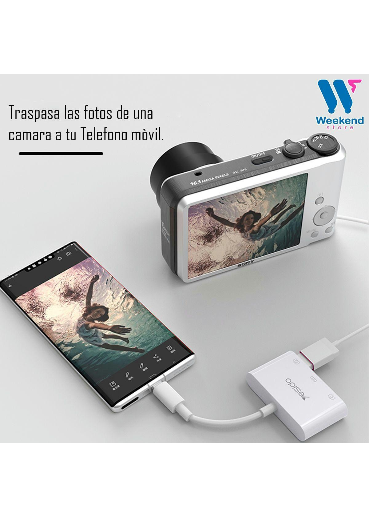 Adaptador 3 En 1 Otg Yesido Gs17 2 Entradas Usb 1 Tipo C-4