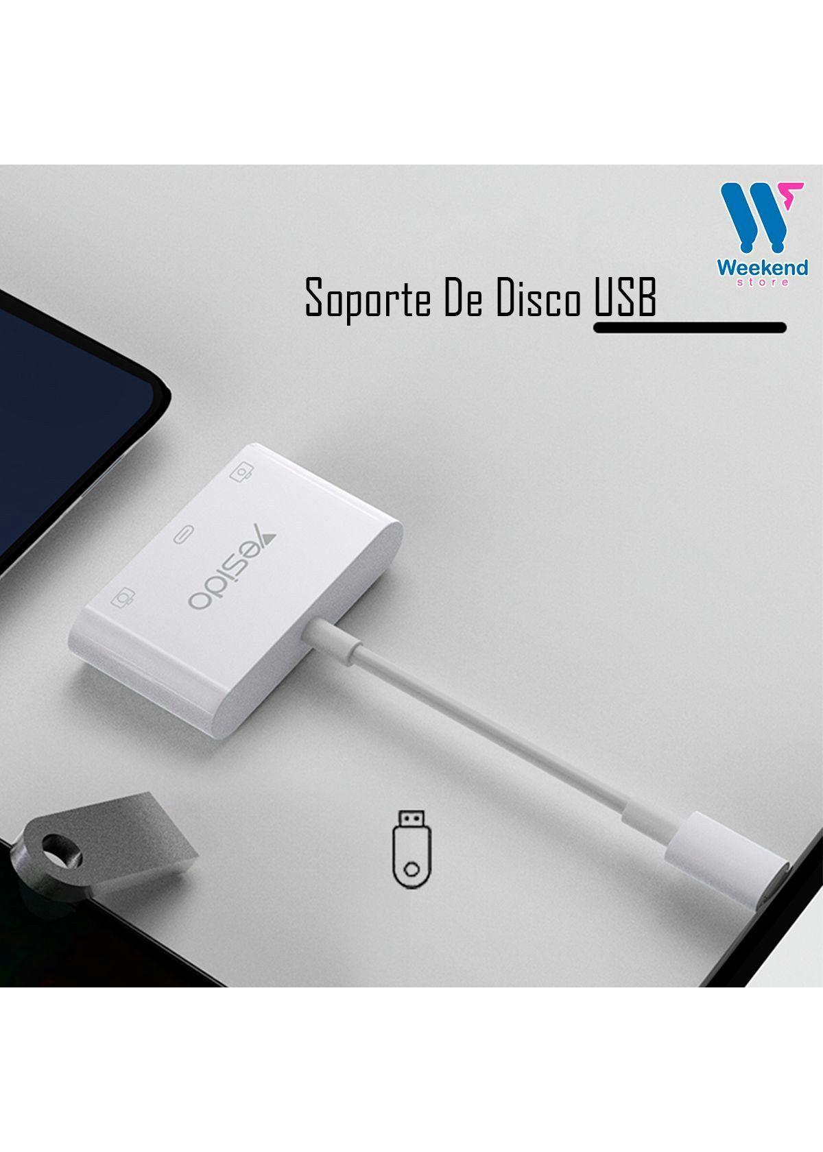 Adaptador 3 En 1 Otg Yesido Gs17 2 Entradas Usb 1 Tipo C-6