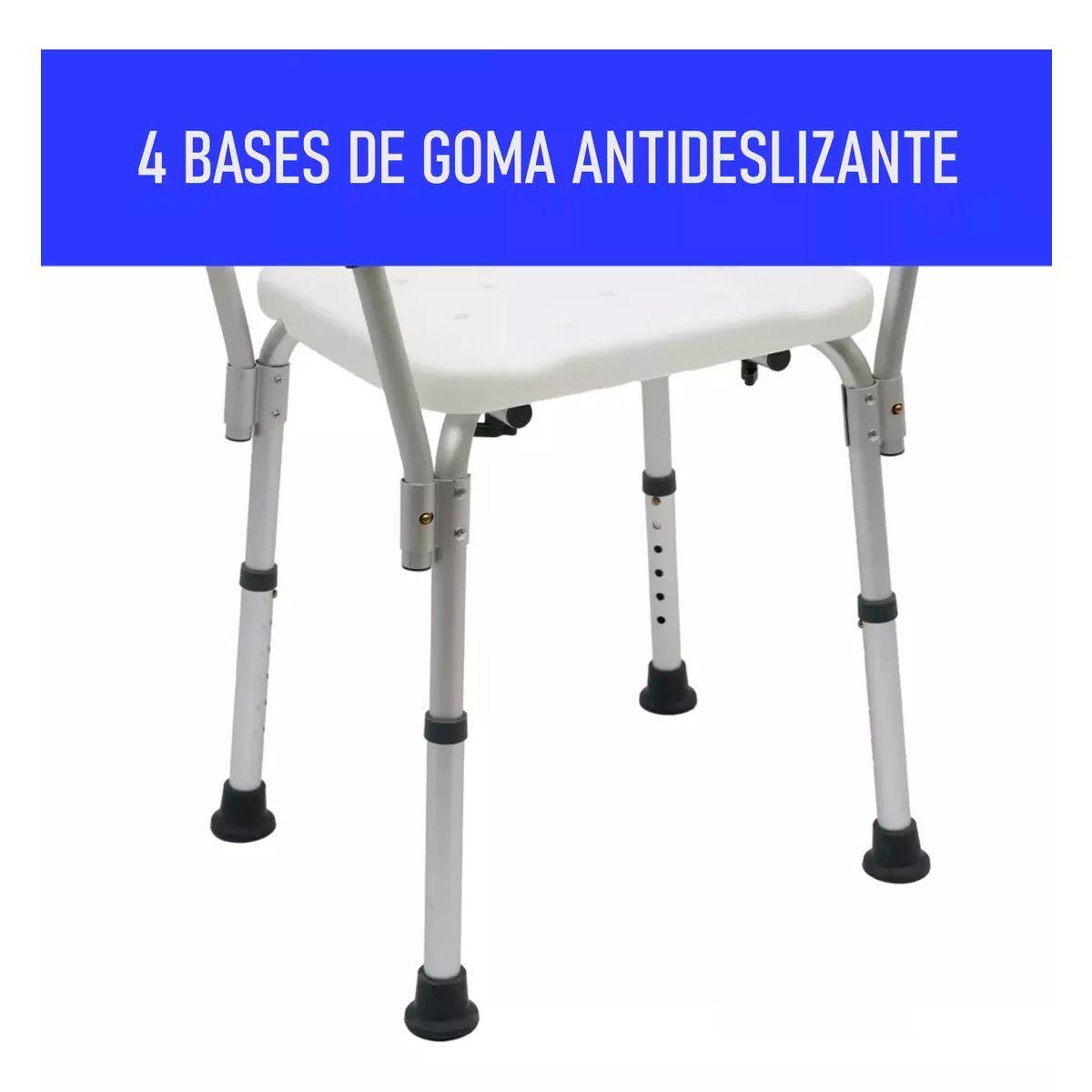 Silla De Ducha Para Baño Con Apoya Brazos Respaldo Portatil 401A-3