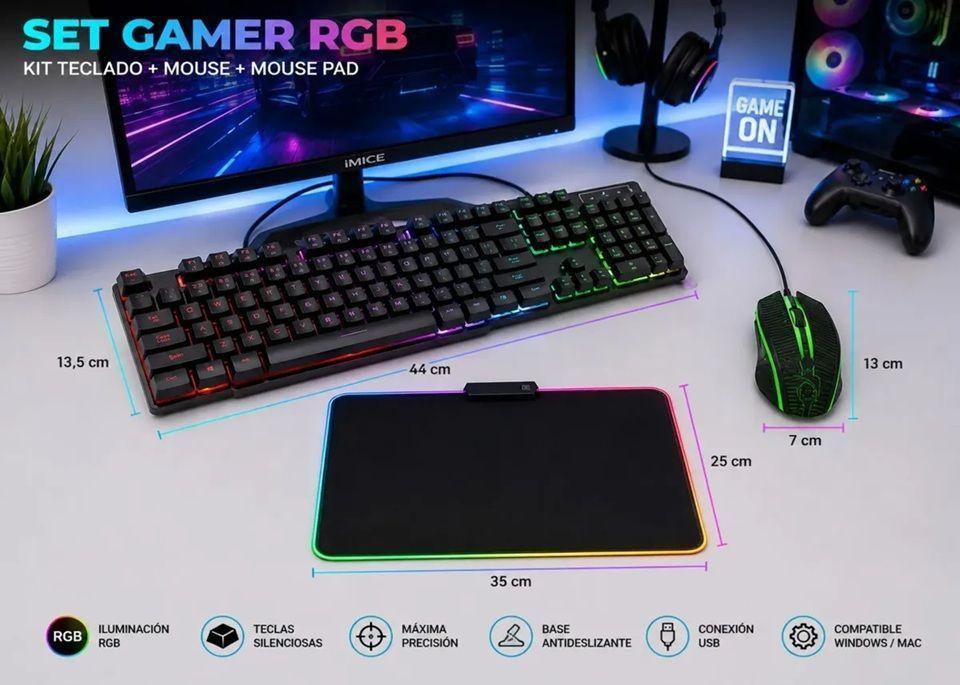 Kit Gamer Imice Km 680 A Teclado Mouse mousepad Rgb S-3