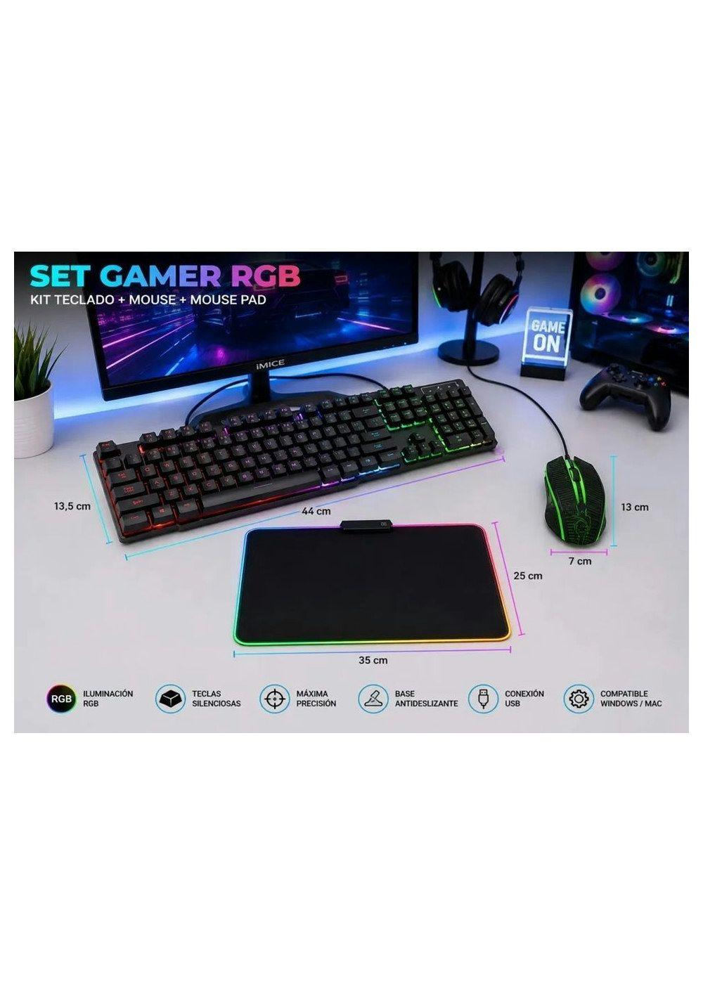 Kit Gamer Imice Km 680 A Teclado Mouse mousepad Rgb S-3