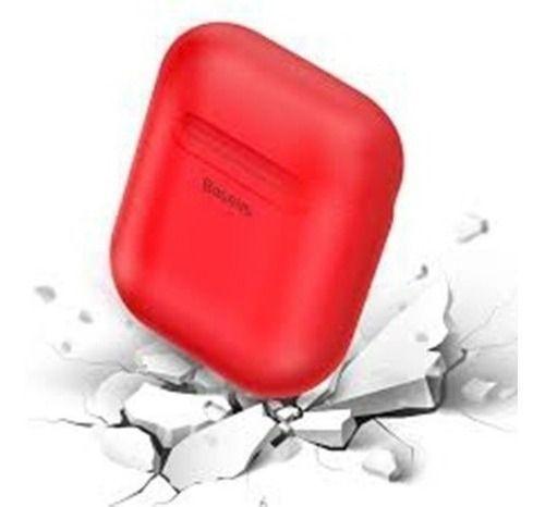 Funda Carcasa Cargador AirPods Inalámbrico Baseus Rojo-3